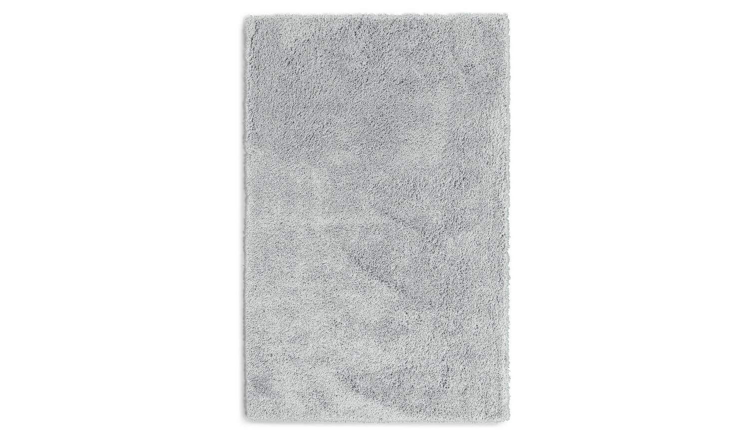 Noodle Plain Grey Shaggy Rug 230x160cm Living Room Bedroom Floor Soft