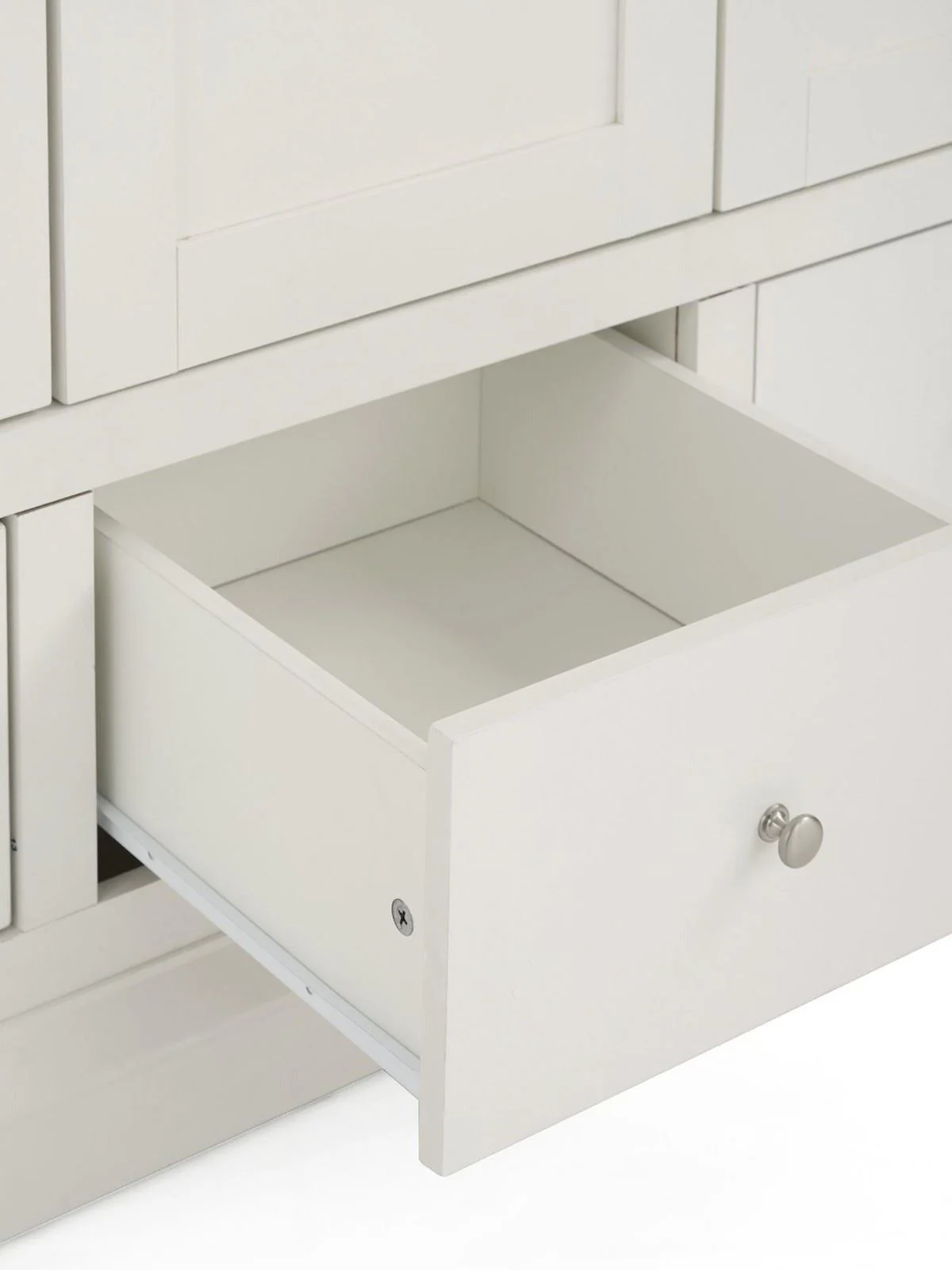 Hanna 3 Door 3 Drawer Wardrobe White Large Storage Traditional Style - Image 7