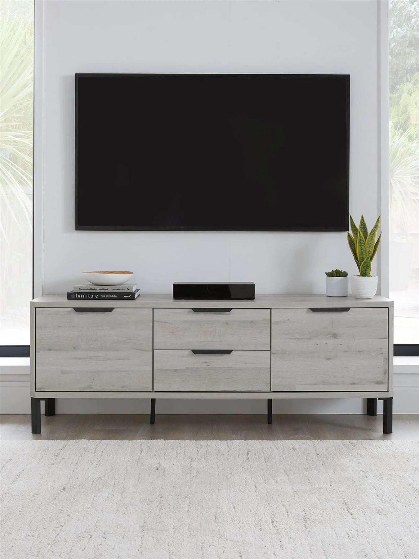 Harlem TV Unit - fits up to 58 inch TV Grey Oak Media Storage Cabinet