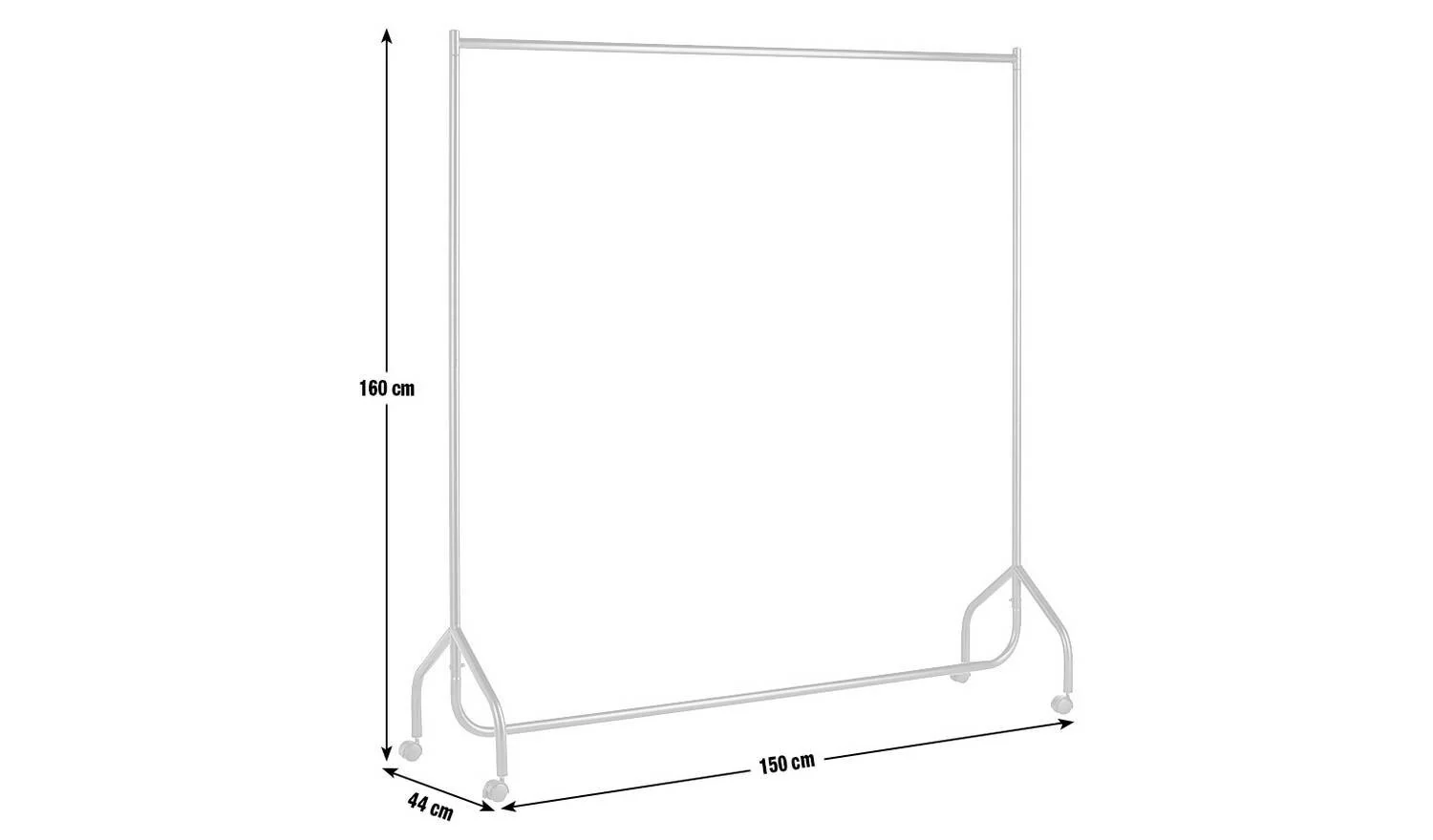 Heavy Duty Single 5 Feet Clothes Rail Black For Home Shop Office - Image 7