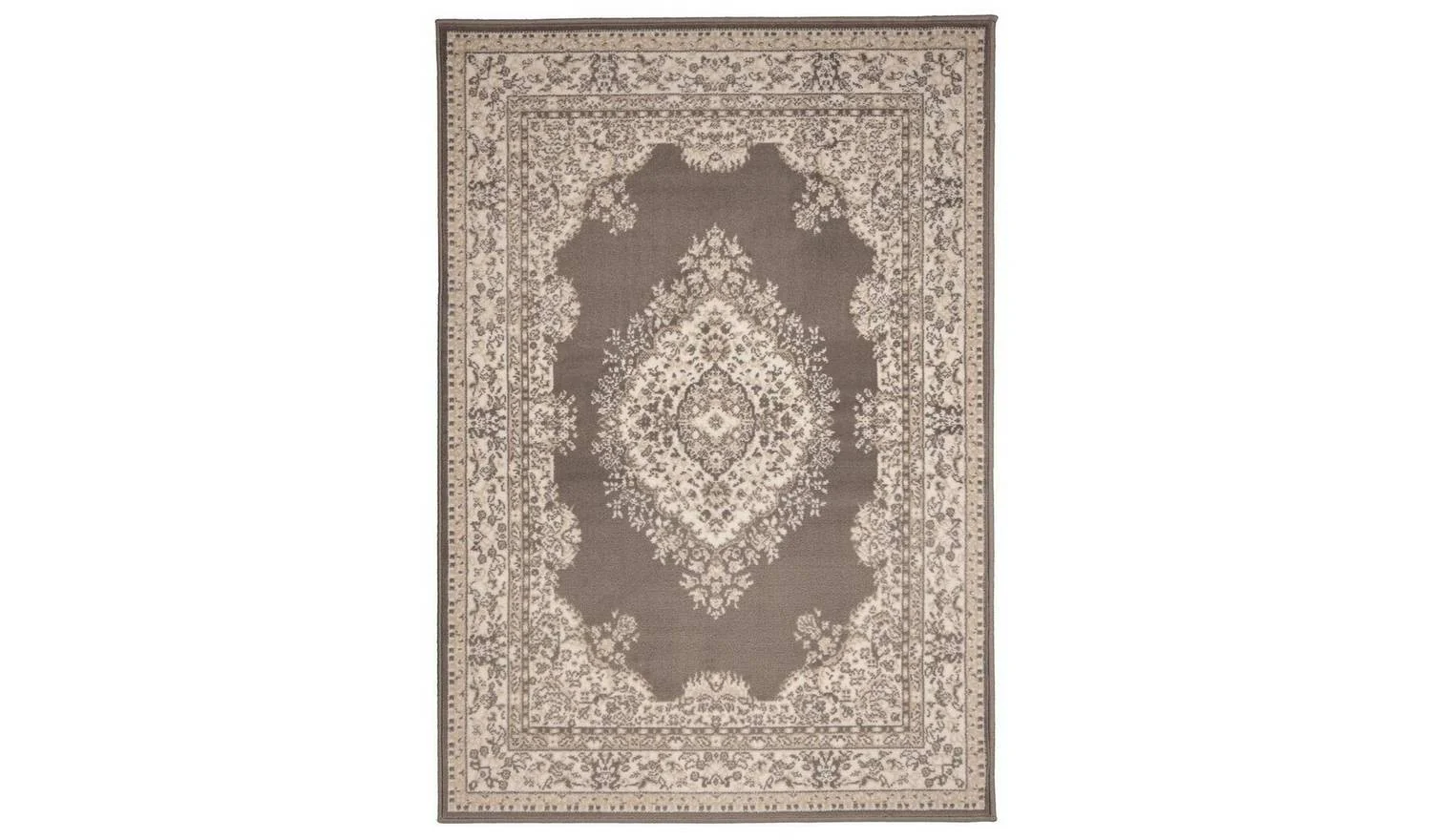 Homemaker Bukhura Traditional Taupe Cut Pile Rug 160x230cm Classic Home Decor