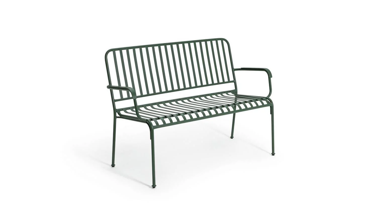 Indu 2 Seater Metal Garden Bench Green Patio Furniture Outdoor Seat - Image 2