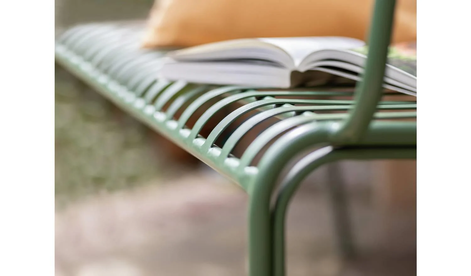 Indu 2 Seater Metal Garden Bench Green Patio Furniture Outdoor Seat - Image 3