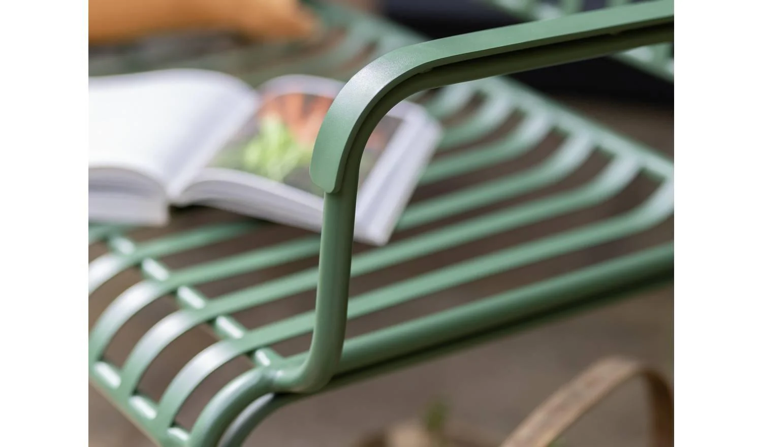 Indu 2 Seater Metal Garden Bench Green Patio Furniture Outdoor Seat - Image 4