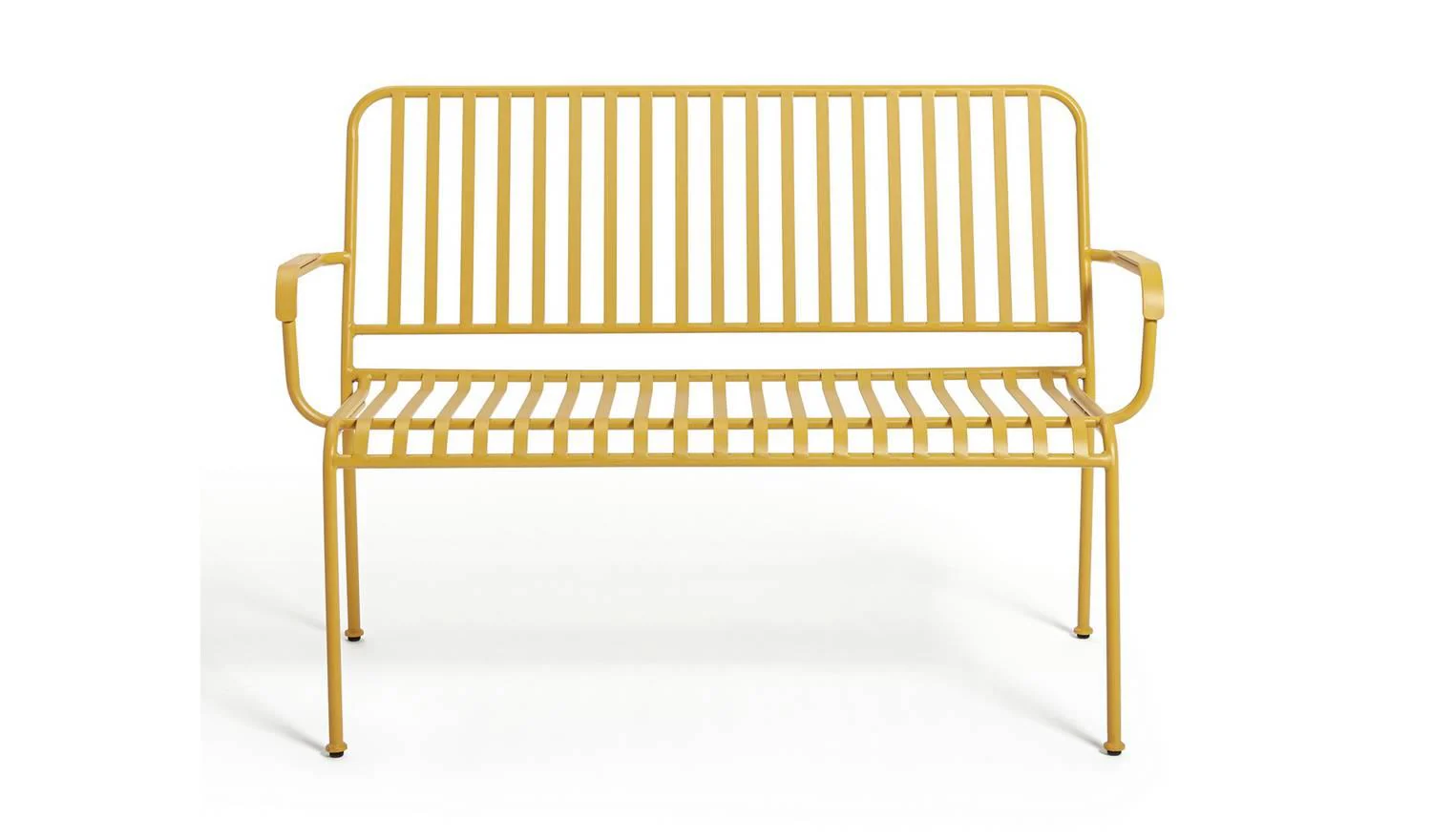 Indu 2 Seater Metal Garden Bench Yellow Patio Furniture Outdoor Seat - Image 4