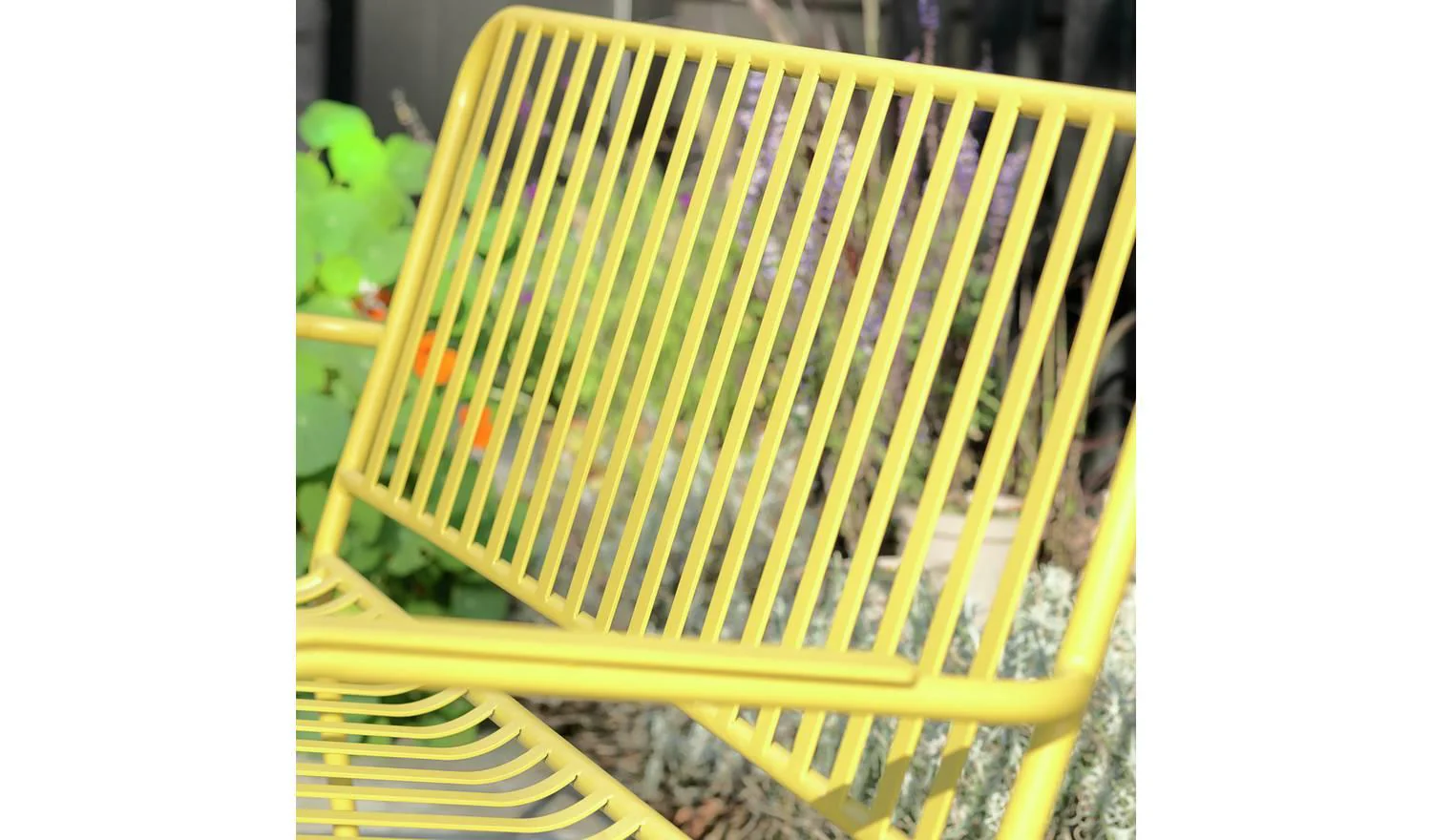 Indu 2 Seater Metal Garden Bench Yellow Patio Furniture Outdoor Seat - Image 5