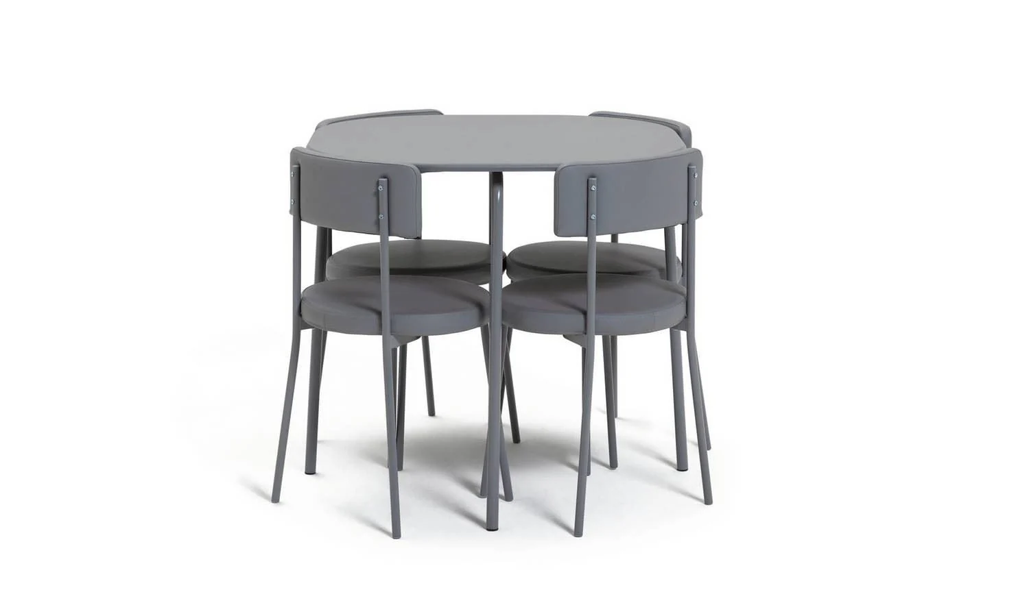 Jayla Metal Grey Dining Table & 4 Grey Chairs