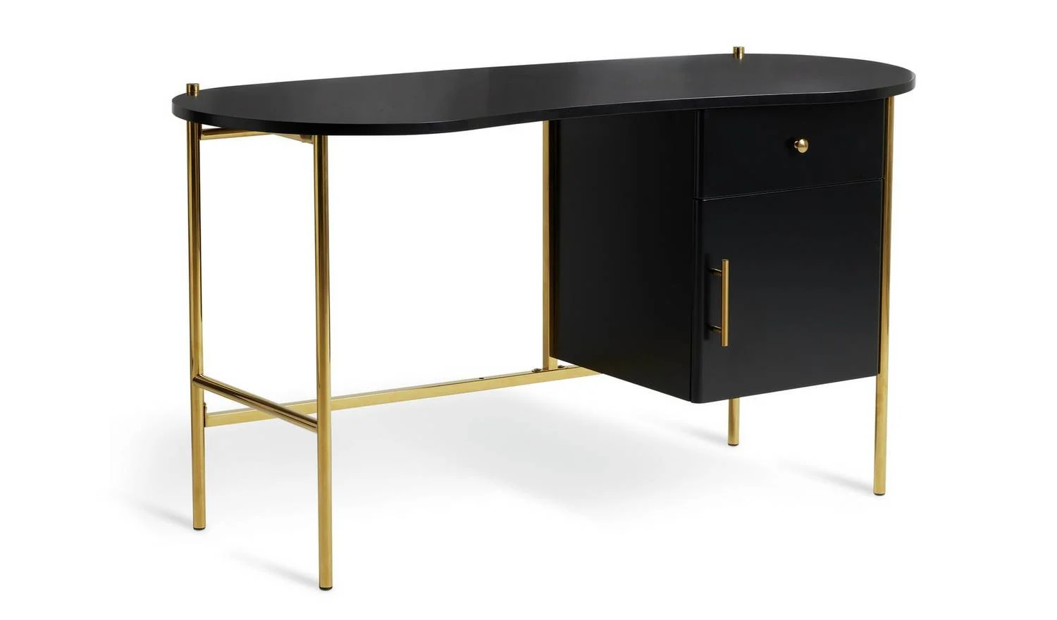 Jelly Bean 1 Drawer Office Desk Black Modern Home Office Furniture