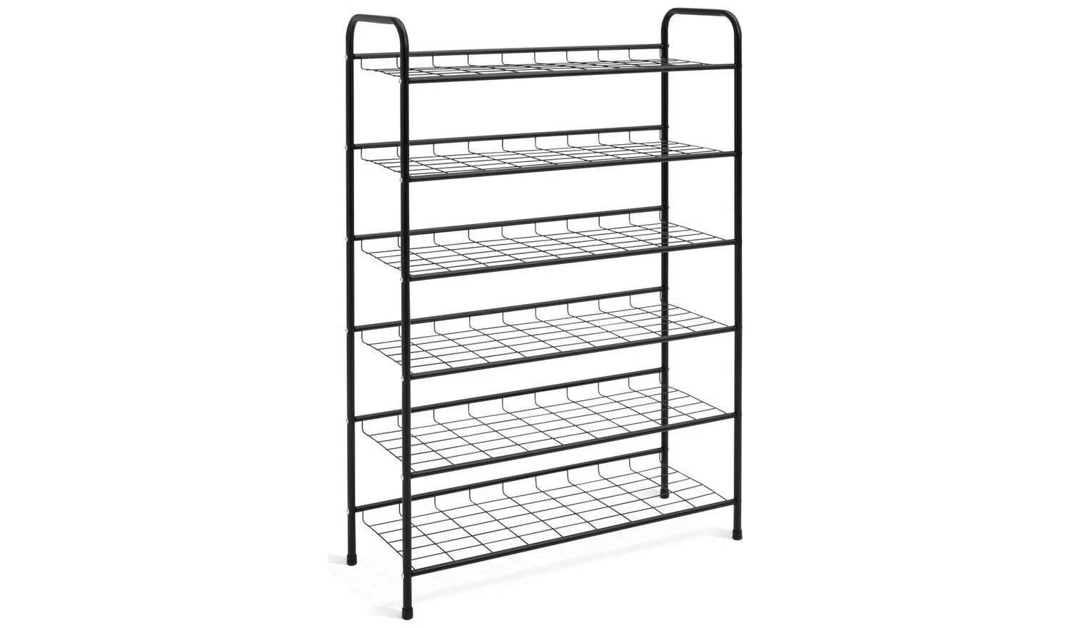 Jorn 6 Shelf Shoe Storage Rack Black Hallway Entryway Furniture Organiser