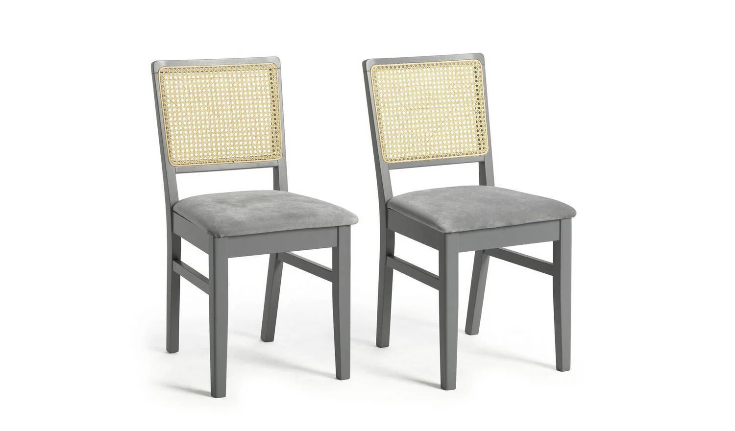 Kalle Pair of Wood Dining Chairs Grey Stylish Comfortable Seating for Dining