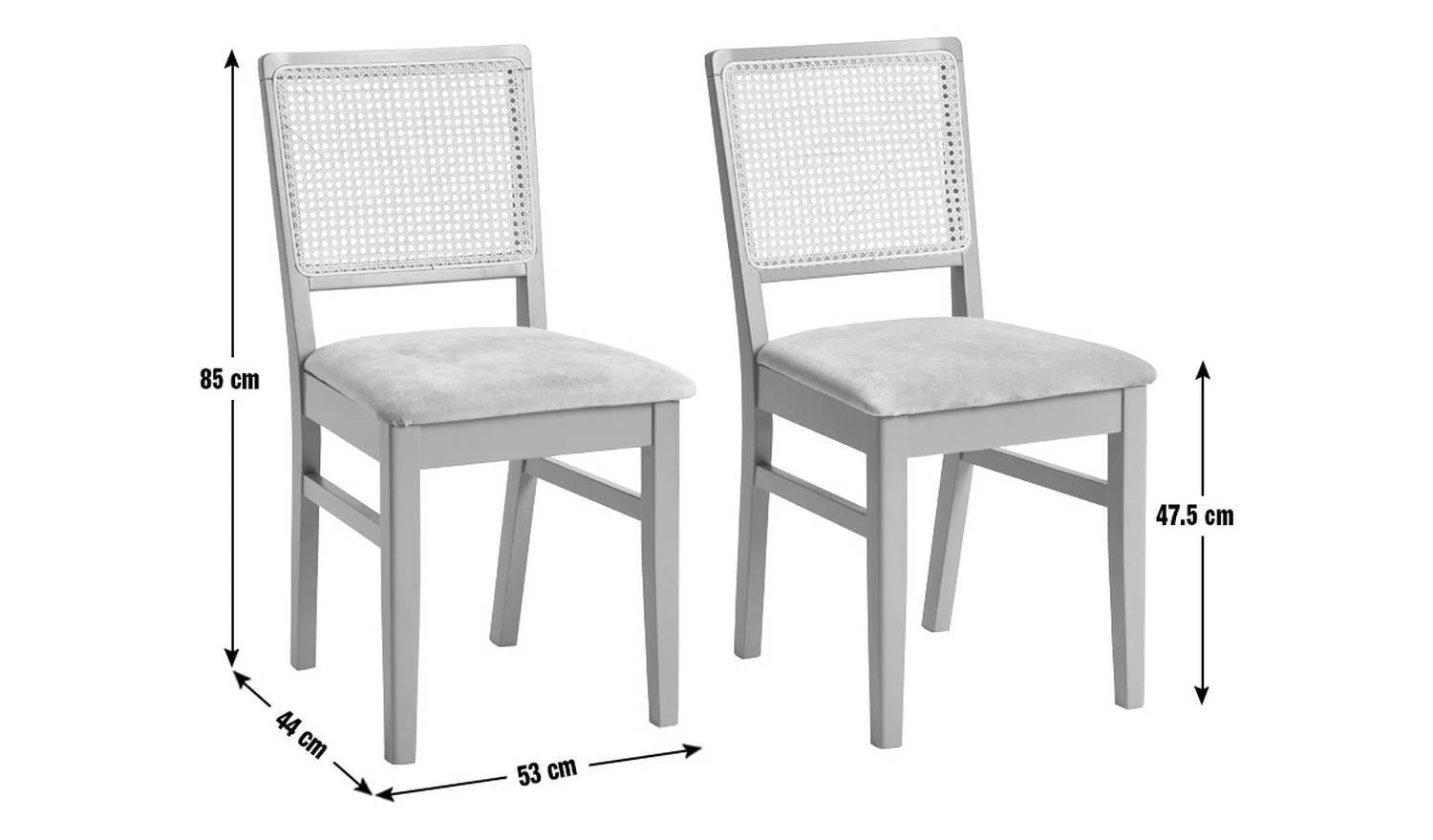 Kalle Pair of Wood Dining Chairs Grey Stylish Comfortable Seating for Dining - Image 2
