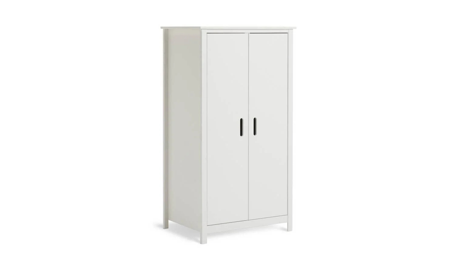 Kids Ronnie Short 2 Door Wardrobe White Childrens Bedroom Storage