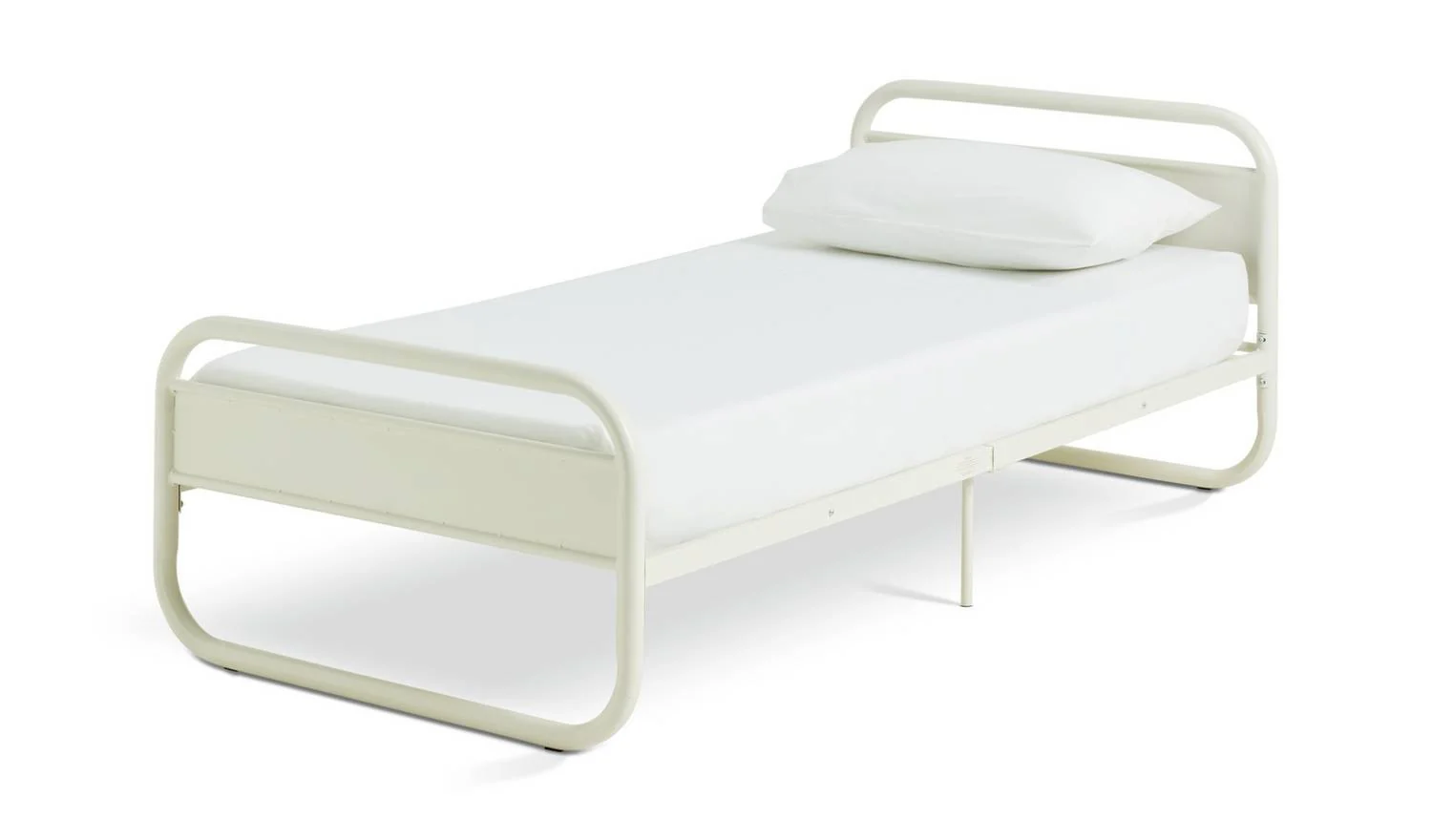 Kids Rory Curved Single Metal Bed Frame - Pale Grey