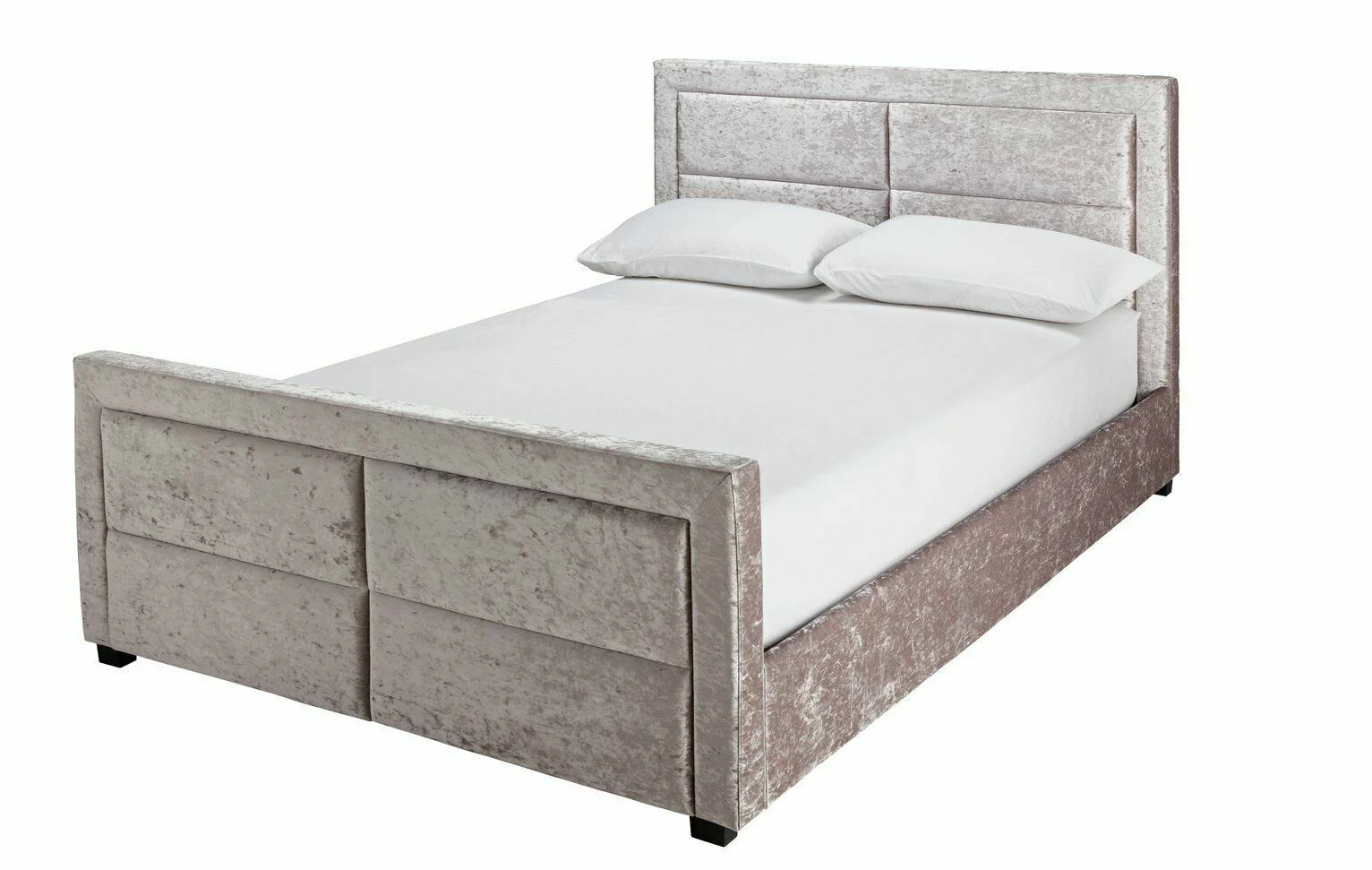 Kourtney Velvet Kingsize Bed Frame Silver Luxurious and Comfortable Bed