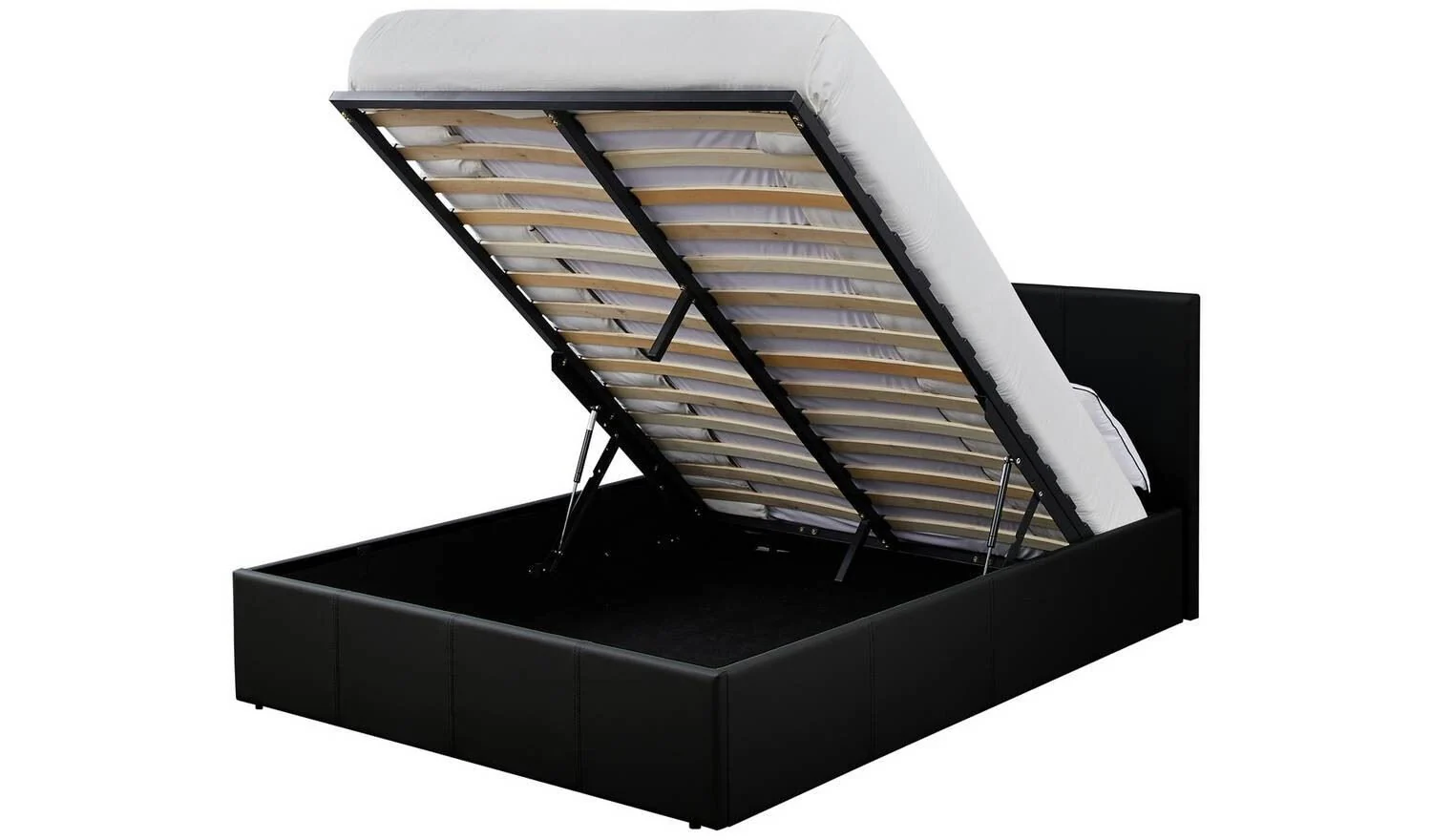 Lavendon Double End Open Ottoman Bedframe Black Functional Bedroom Storage