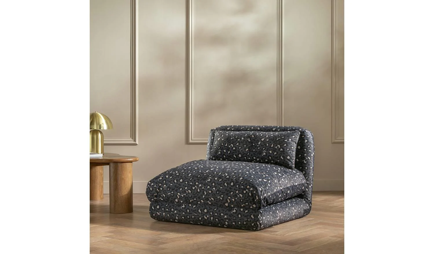 Lexi Single Fabric Chairbed Black Blue Convertible Sofa Guest Bed