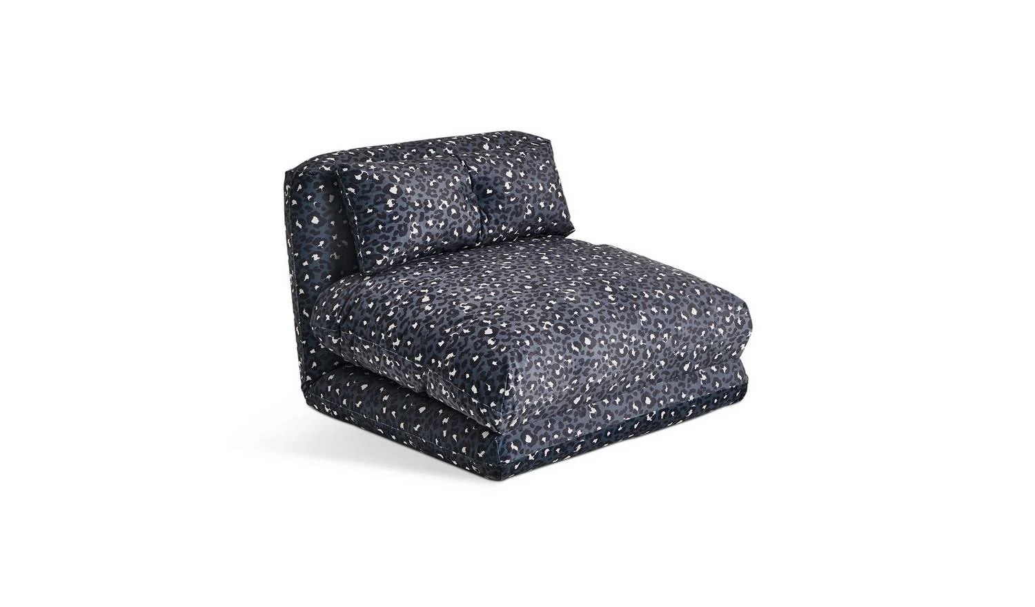 Lexi Single Fabric Chairbed Black Blue Convertible Sofa Guest Bed - Image 3
