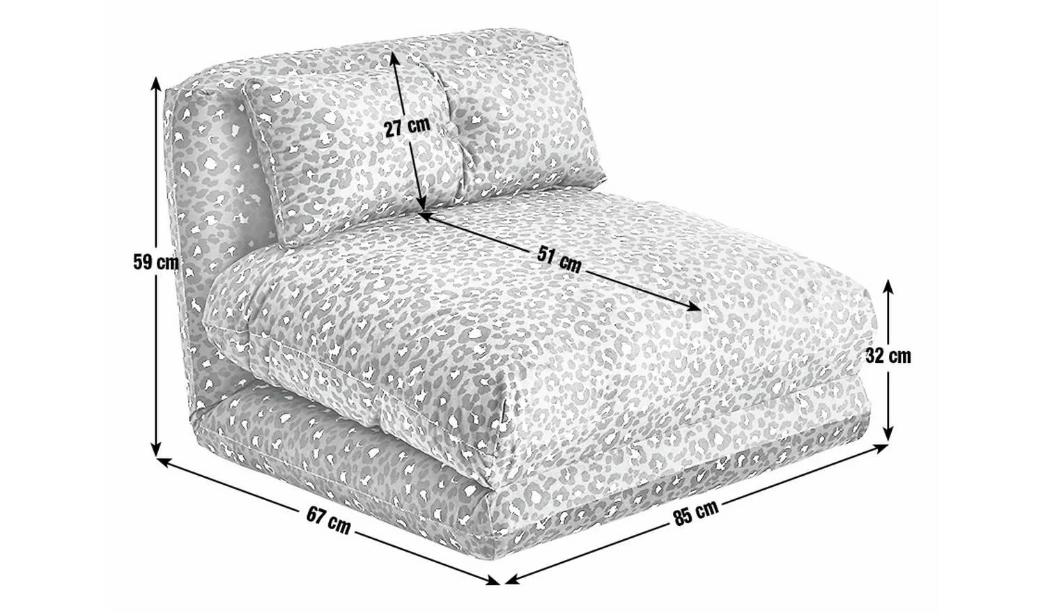 Lexi Single Fabric Chairbed Black Blue Convertible Sofa Guest Bed - Image 7