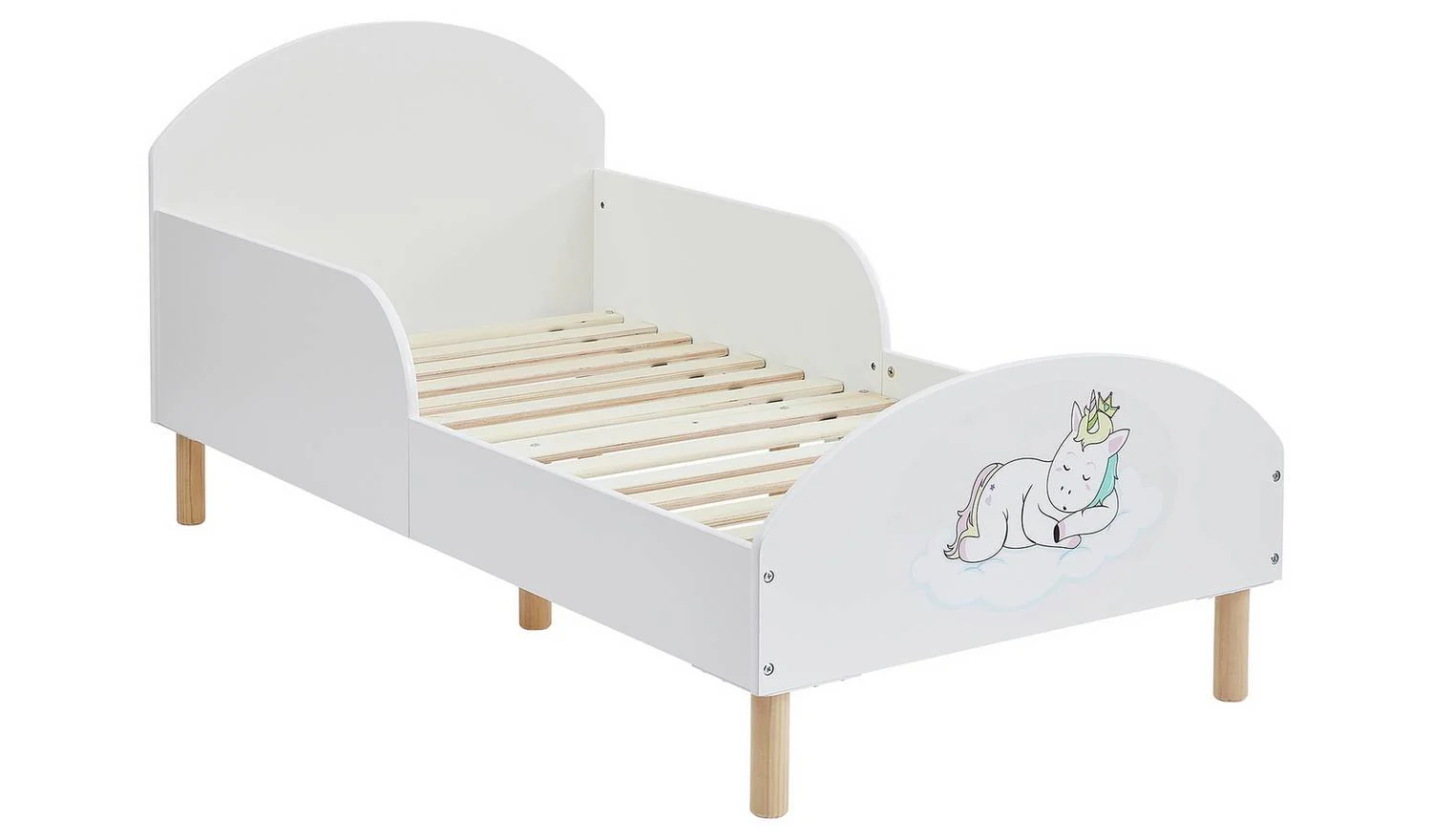 Liberty House Unicorn Toddler Bed White Kids Childrens Bedroom Furniture