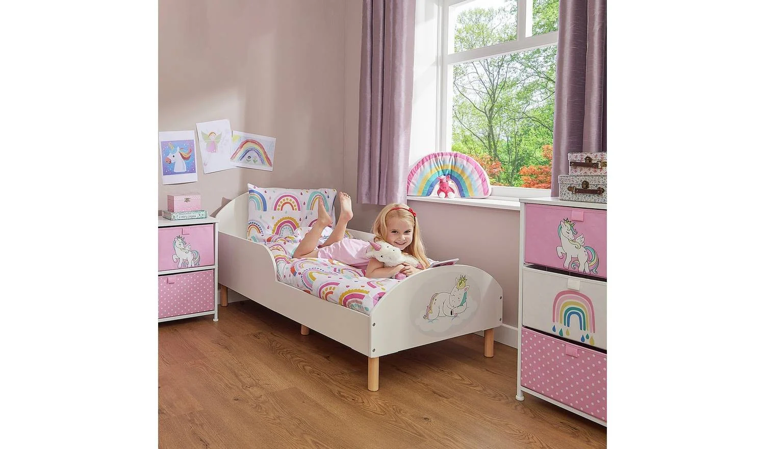 Liberty House Unicorn Toddler Bed White Kids Childrens Bedroom Furniture - Image 5
