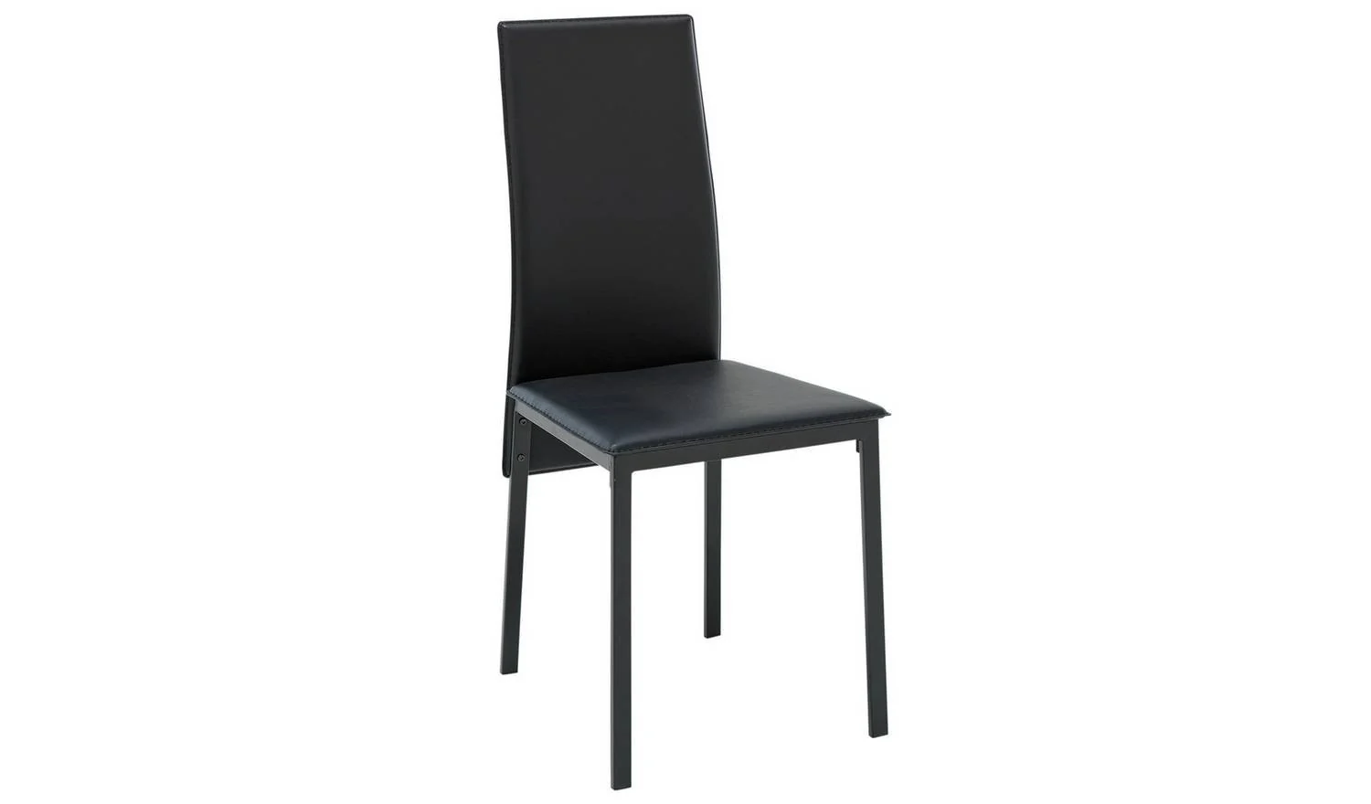 Lido Pair of Faux Leather Dining Chair Black Modern Kitchen Furniture