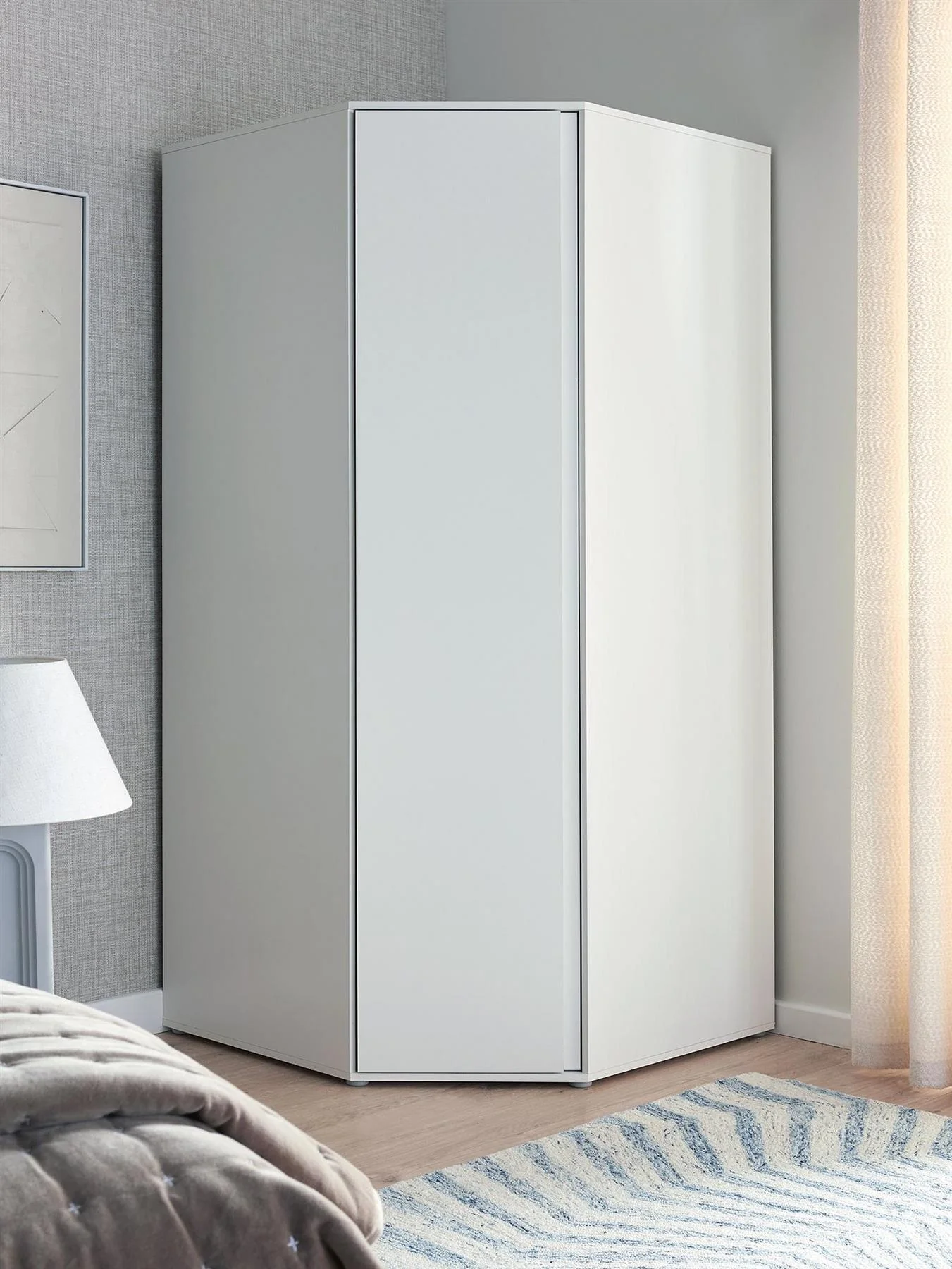 Lisson Corner Wardrobe White For Small Rooms Easy Assembly