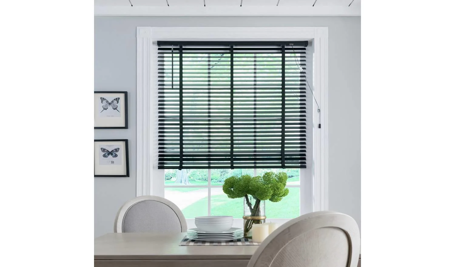 Little Black Book Basswood Black 50mm Venetian Blind 150x160cm Privacy UK