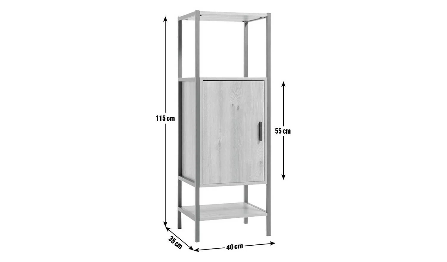 Loft Living 1 Door Cabinet Oak Bathroom Furniture UK - Image 7