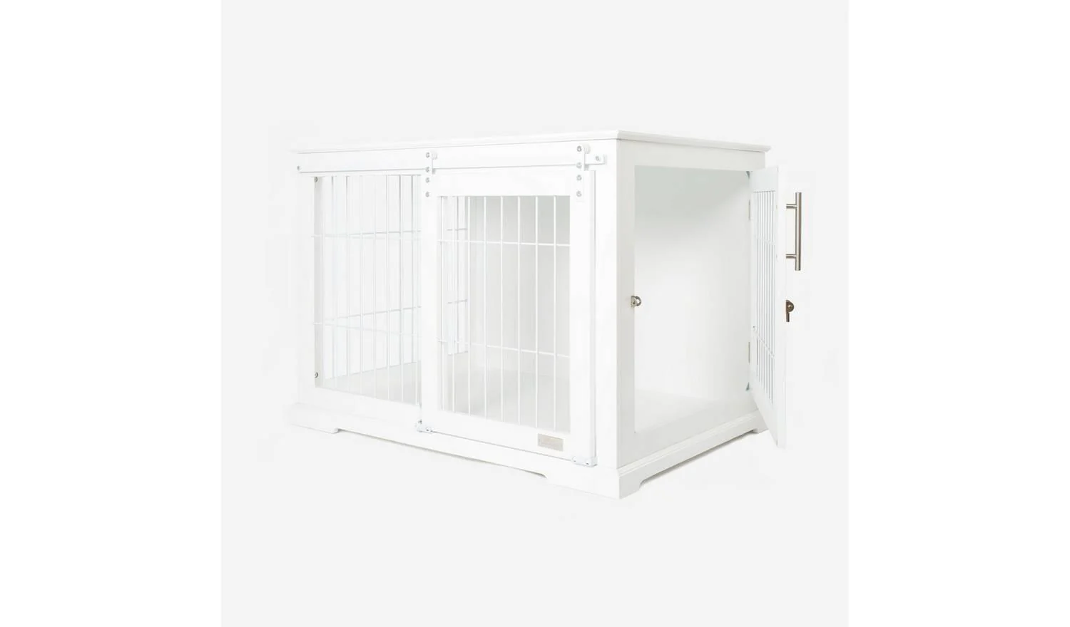 Lords & Labradors Wooden Sliding Door Dog Crate White Large Heavy Duty Cage - Image 2