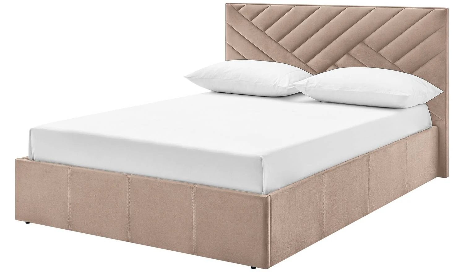 Luca Double End Lift Ottoman Bed Latte Easy Assembly Home Furniture