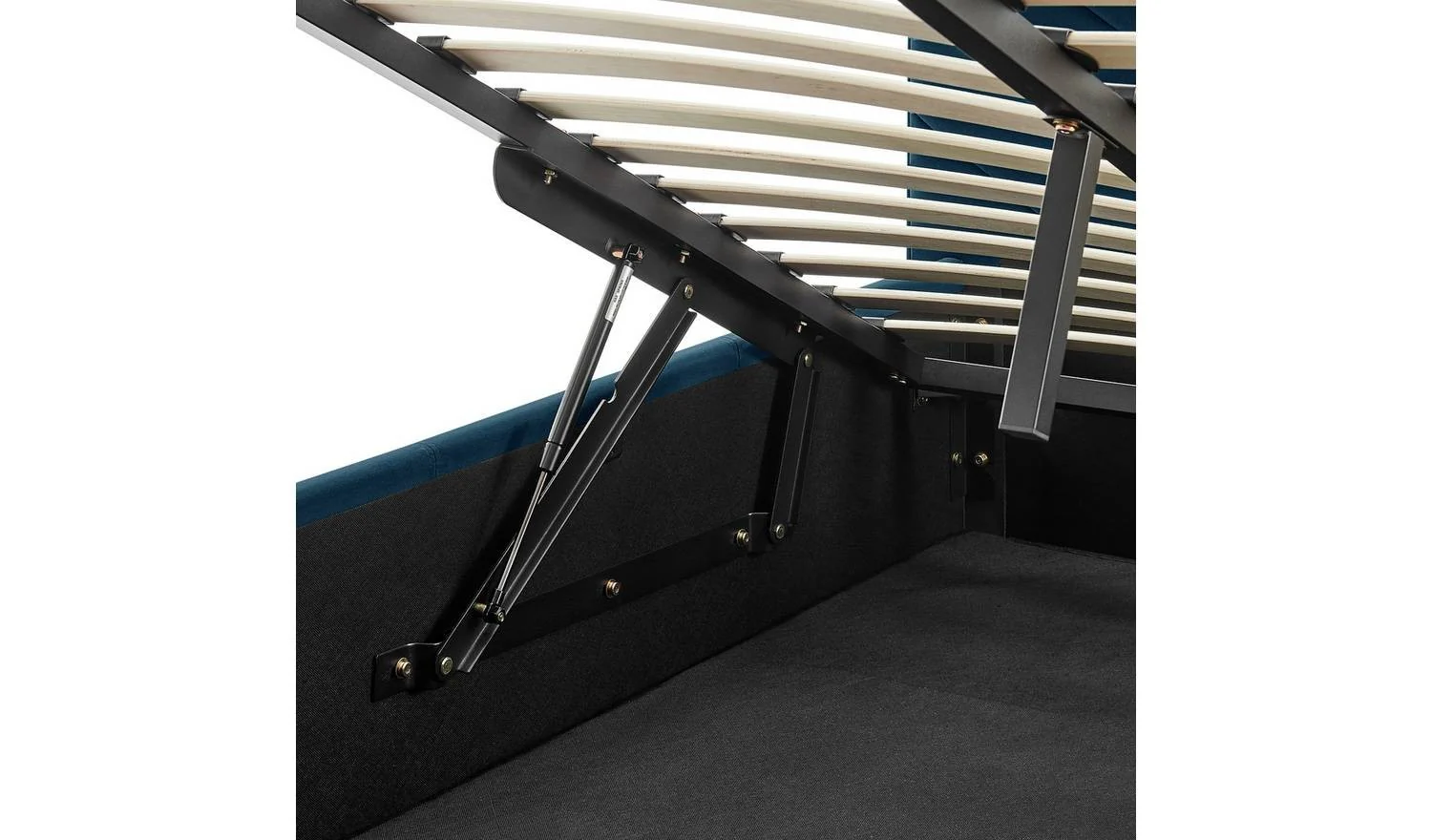 Luca Double End Lift Ottoman Bed Navy Elegant and Comfortable Bedroom Furniture - Image 6