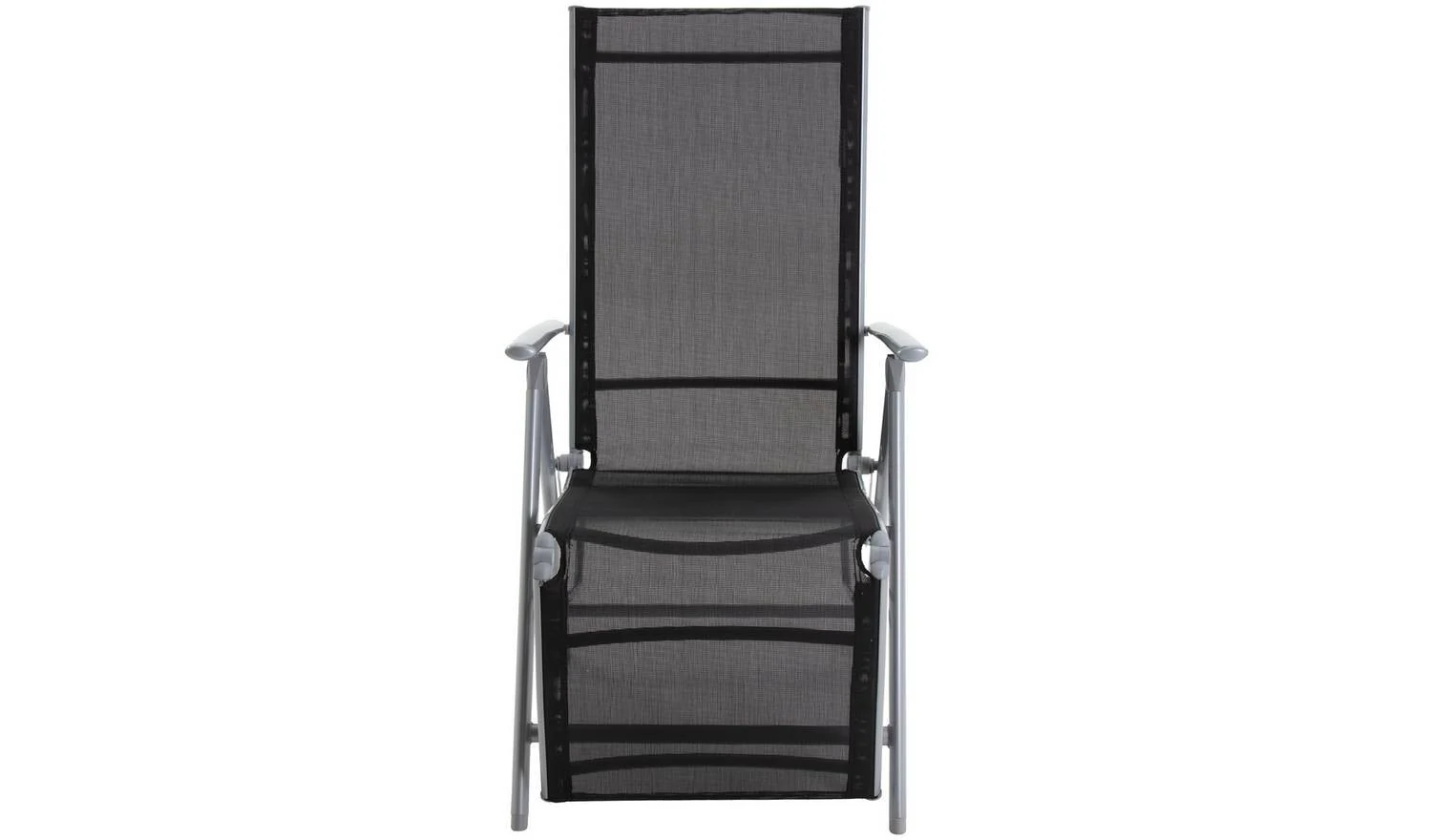 Malibu Folding Recliner Garden Chair Black Outdoor Patio Furniture - Image 8