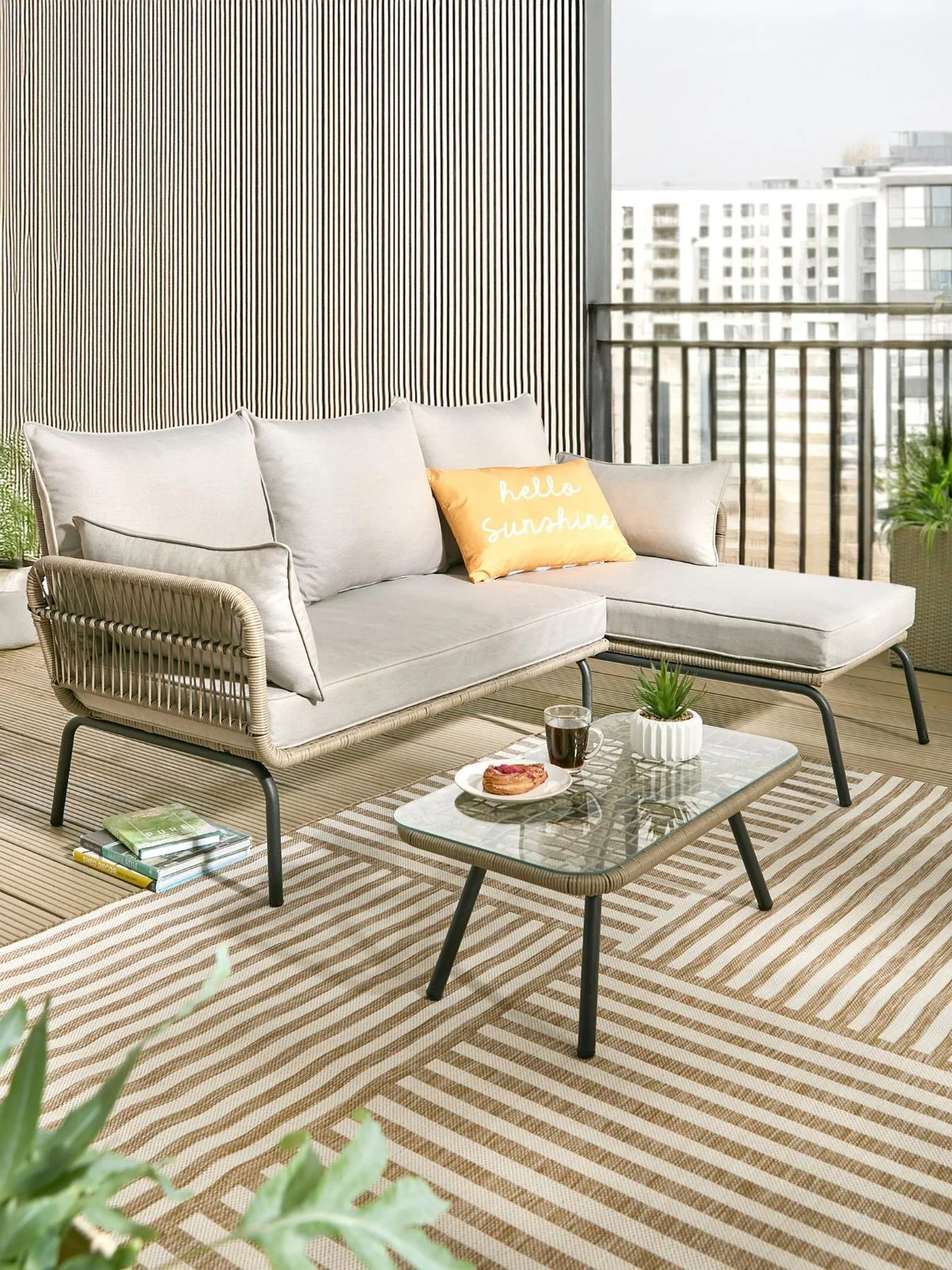 Marbella Corner Chaise & OUTDOOR FURNITURE & LOUNGE & SPACE SAVING DESIGN