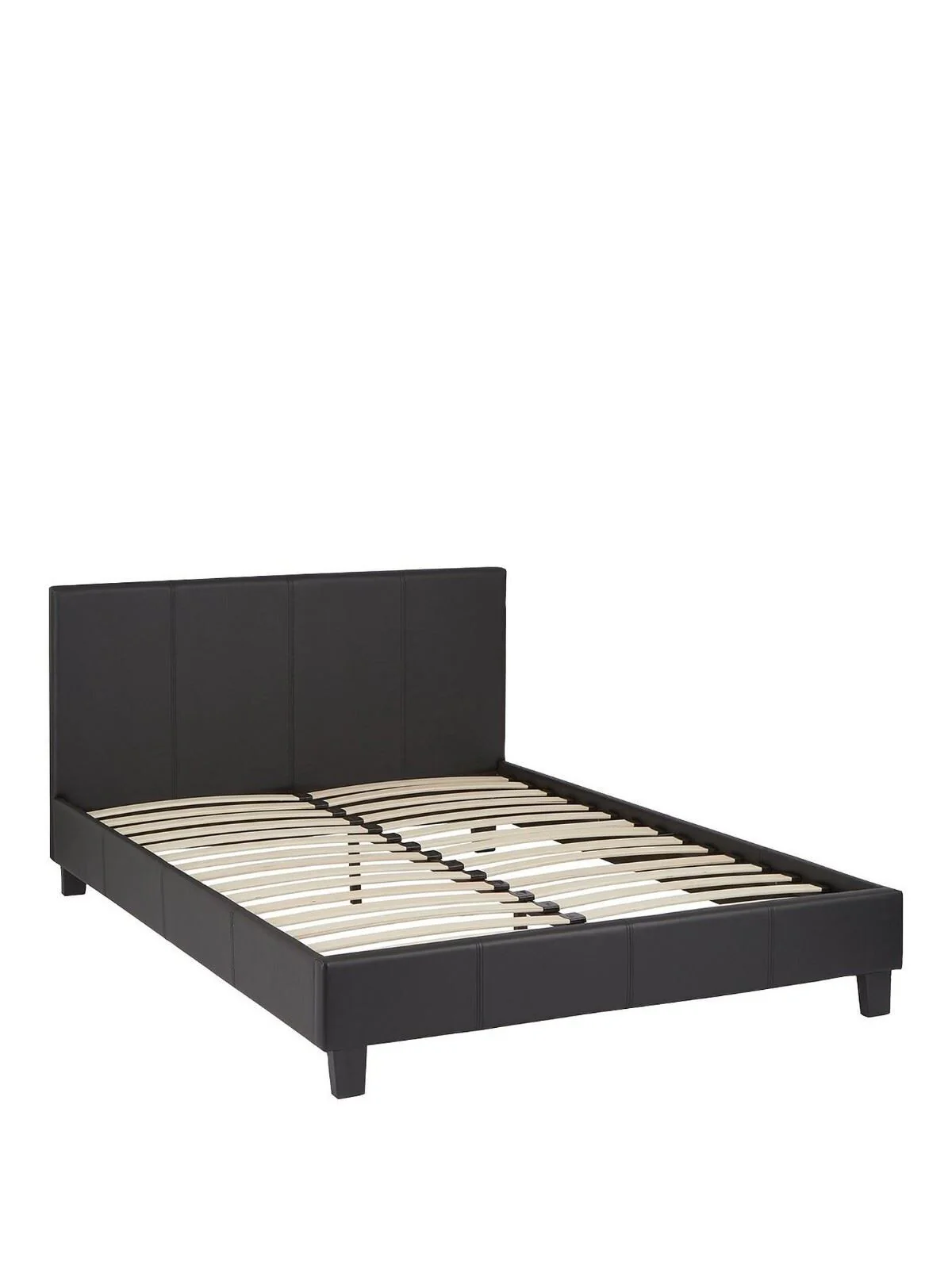 Marston Faux Leather Single Bed Frame - Black Sleek and Modern Bedroom Furniture