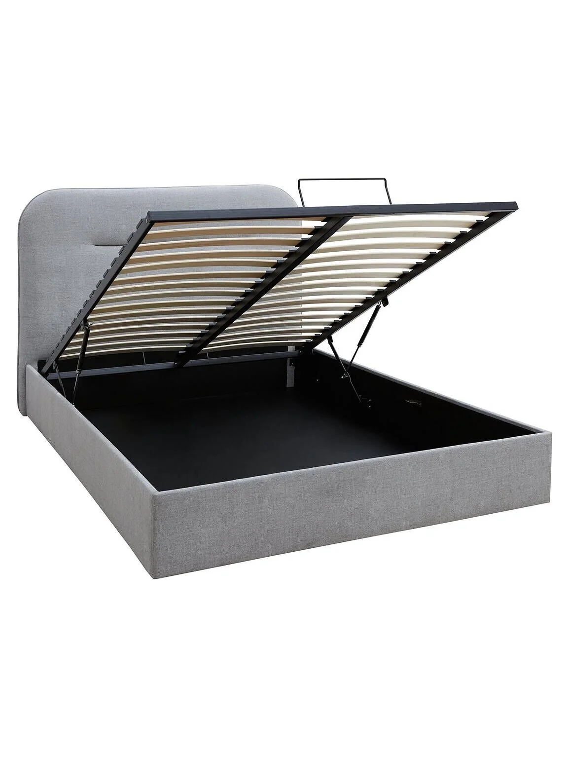Mellow Fabric Ottoman Bed King Size Grey Elegant STORAGE GAS LIFT UP Solution
