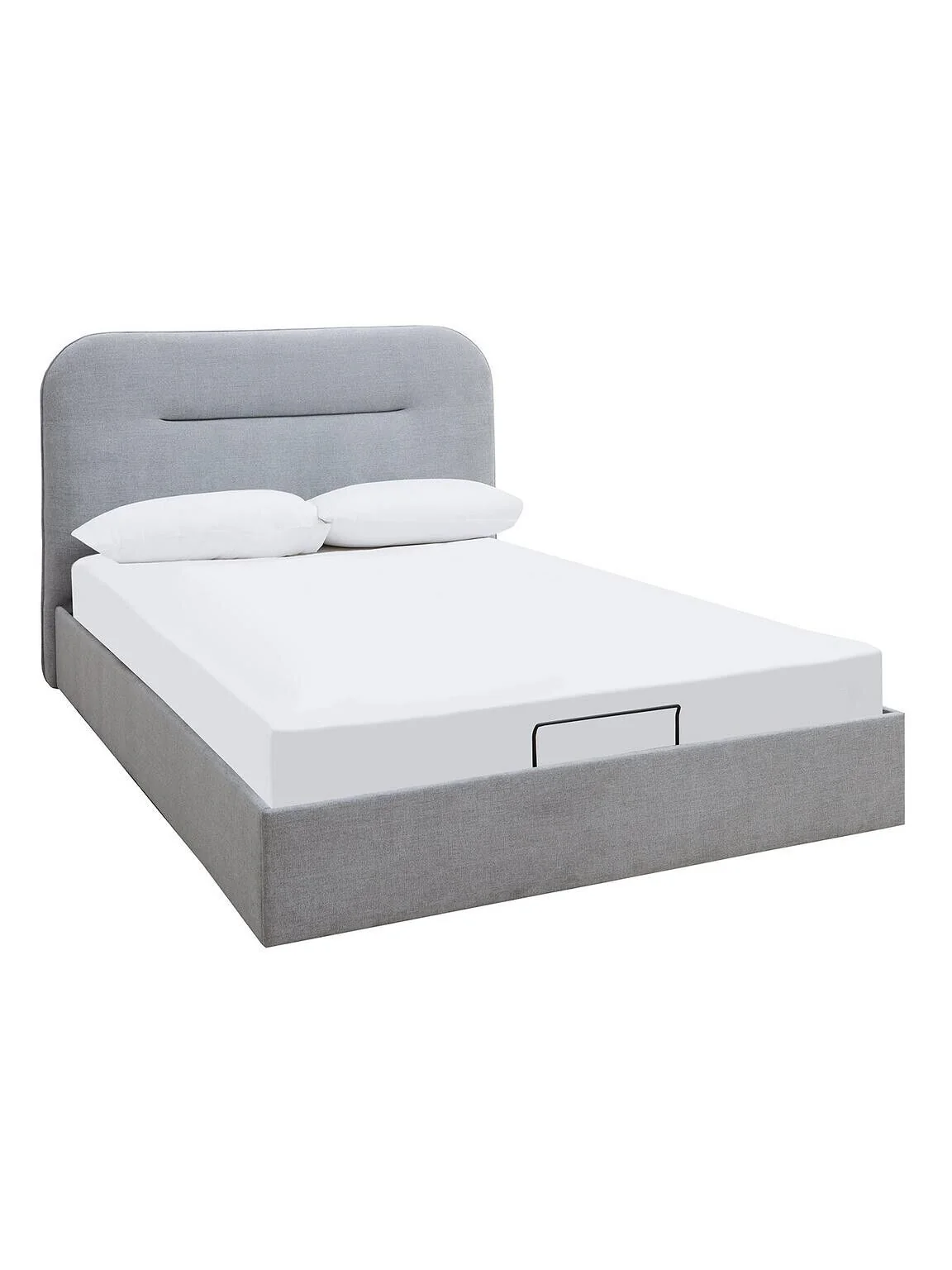 Mellow Fabric Ottoman Bed King Size Grey Elegant STORAGE GAS LIFT UP Solution - Image 3