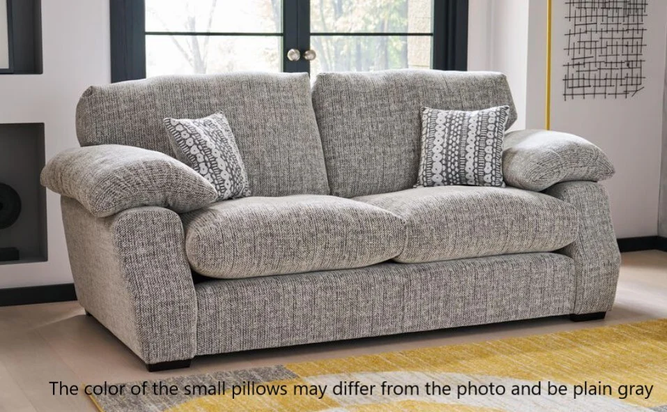 Melody Fabric 3 Seater Sofa Grey Modern Living Room Furniture Elegant