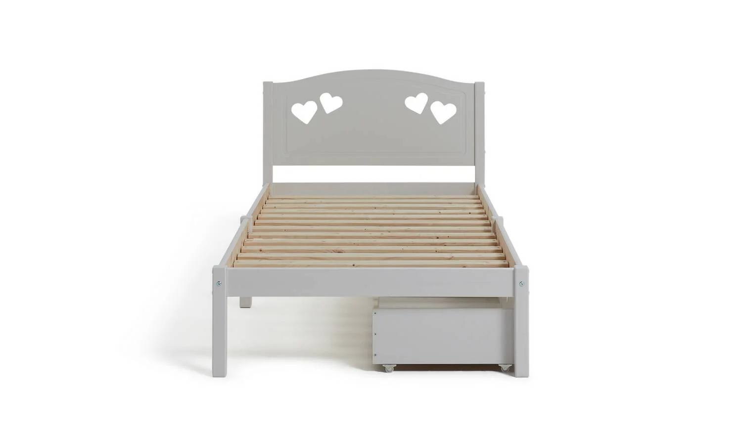 Mia Single Bed Frame with 2 Drawers White Modern Bedroom Furniture Storage - Image 4