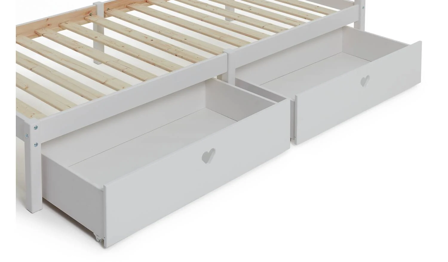Mia Single Bed Frame with 2 Drawers White Modern Bedroom Furniture Storage - Image 8