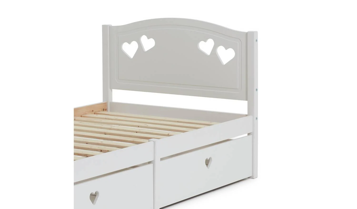 Mia Single Bed Frame with 2 Drawers White Modern Bedroom Furniture Storage - Image 9