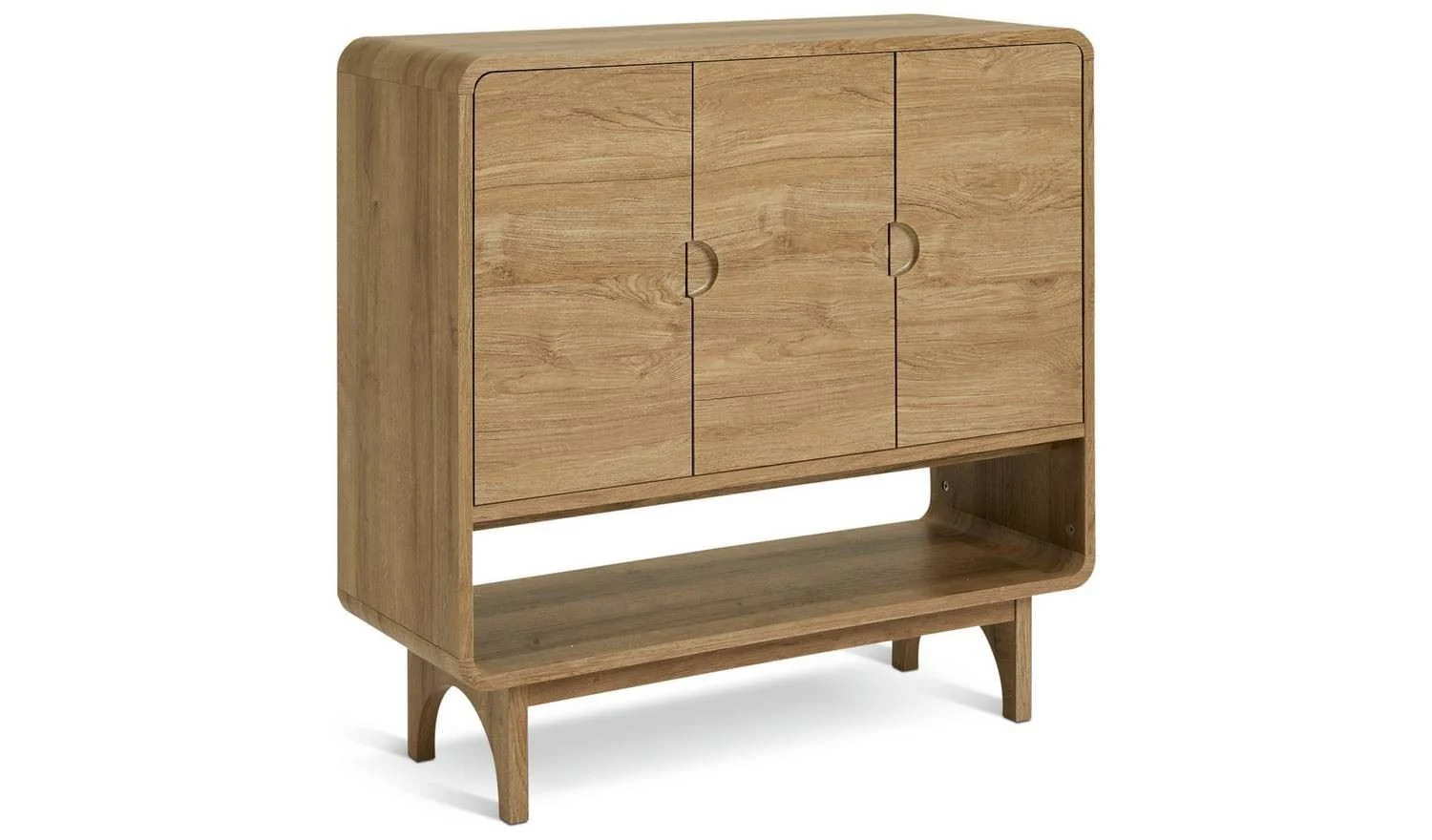 Nantes 3 Door Shoe Storage Cabinet Oak Hallway Entryway Furniture Organiser