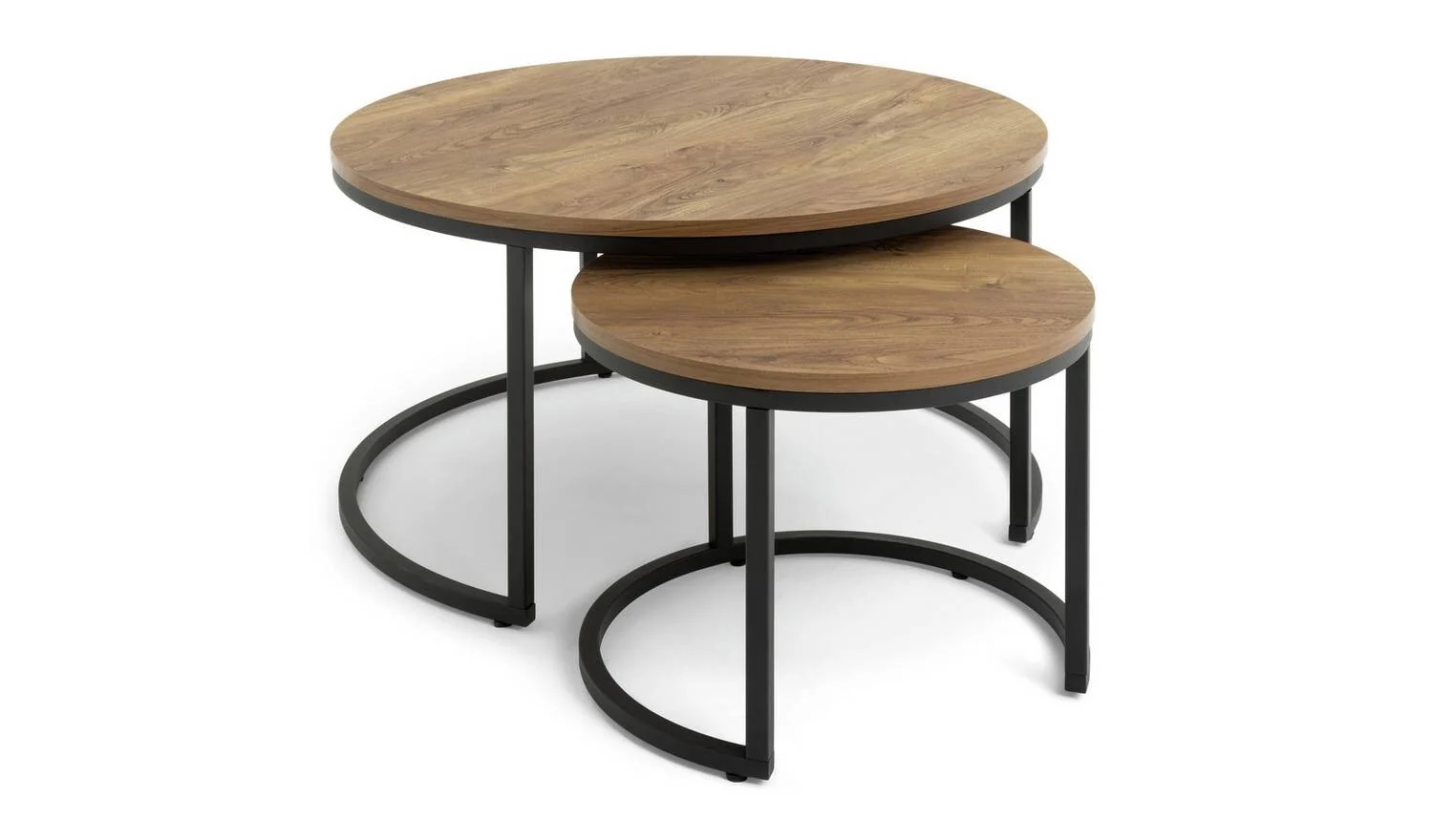 Nomad Nest of 2 Coffee Tables Oak Modern Living Room Furniture Set