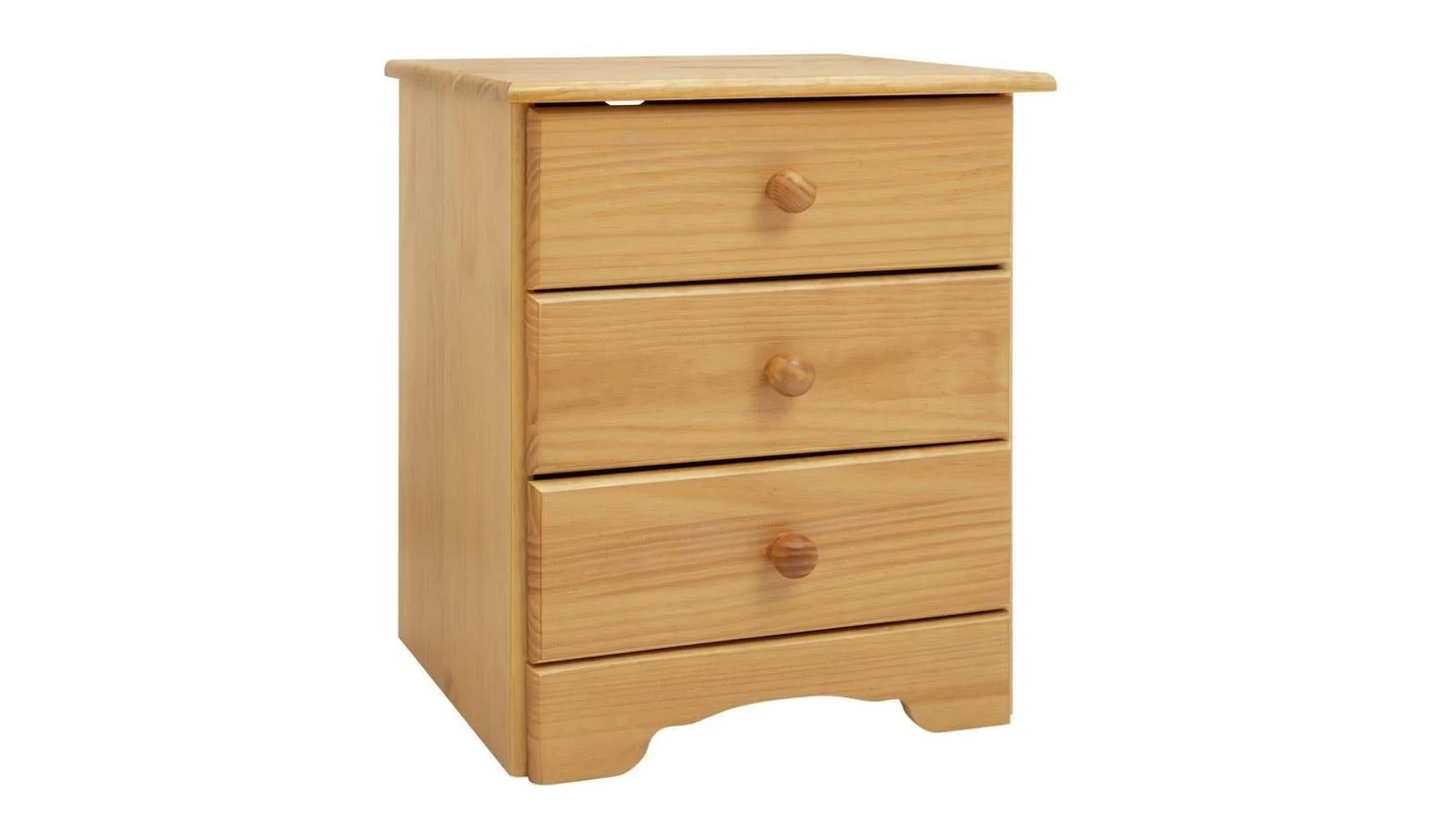 Nordic 3 Drawer Bedside Table - Pine
