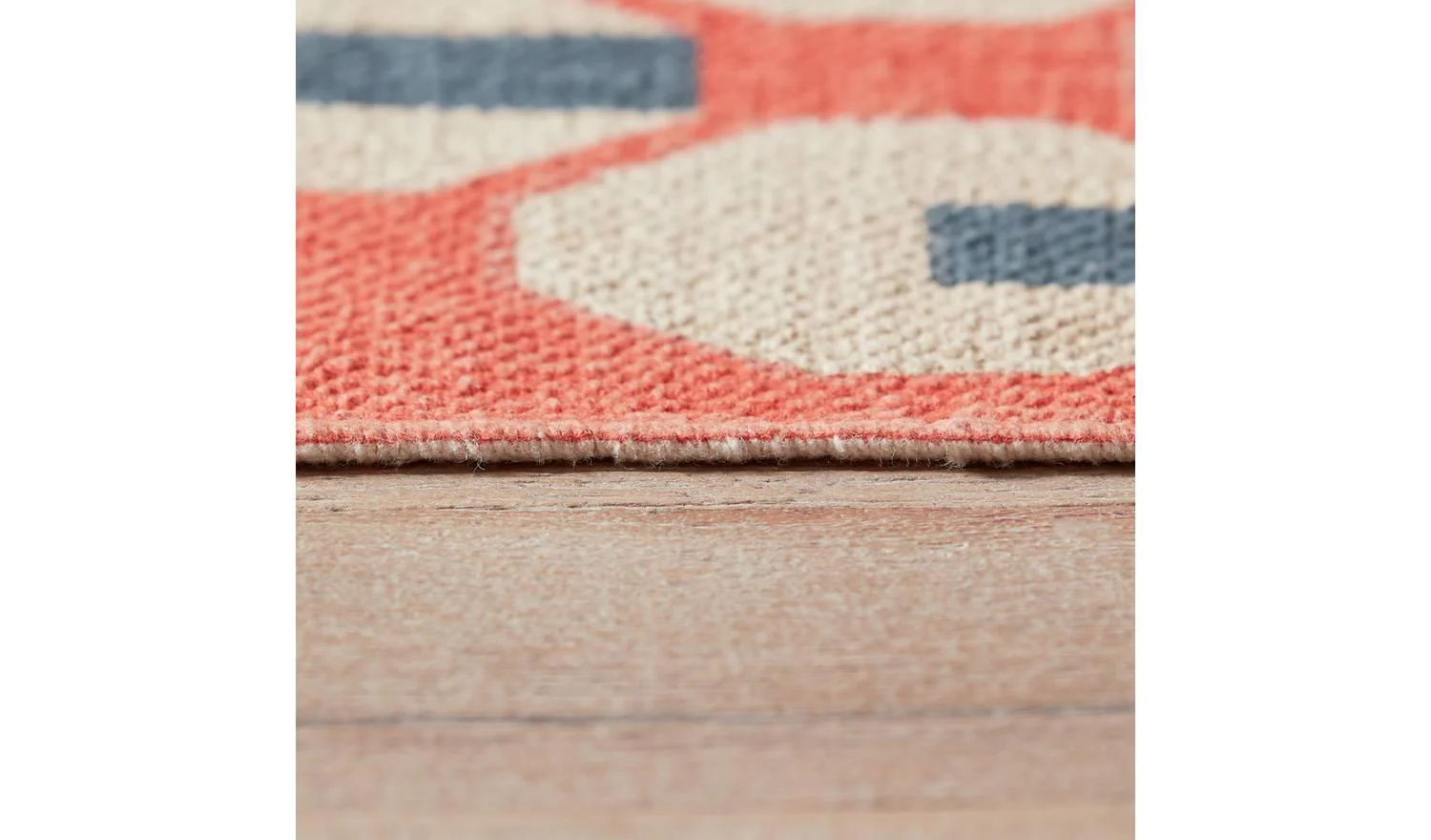 Octo Geometric Orange Cotton Flatweave Rug 120x180cm Living Room - Image 4