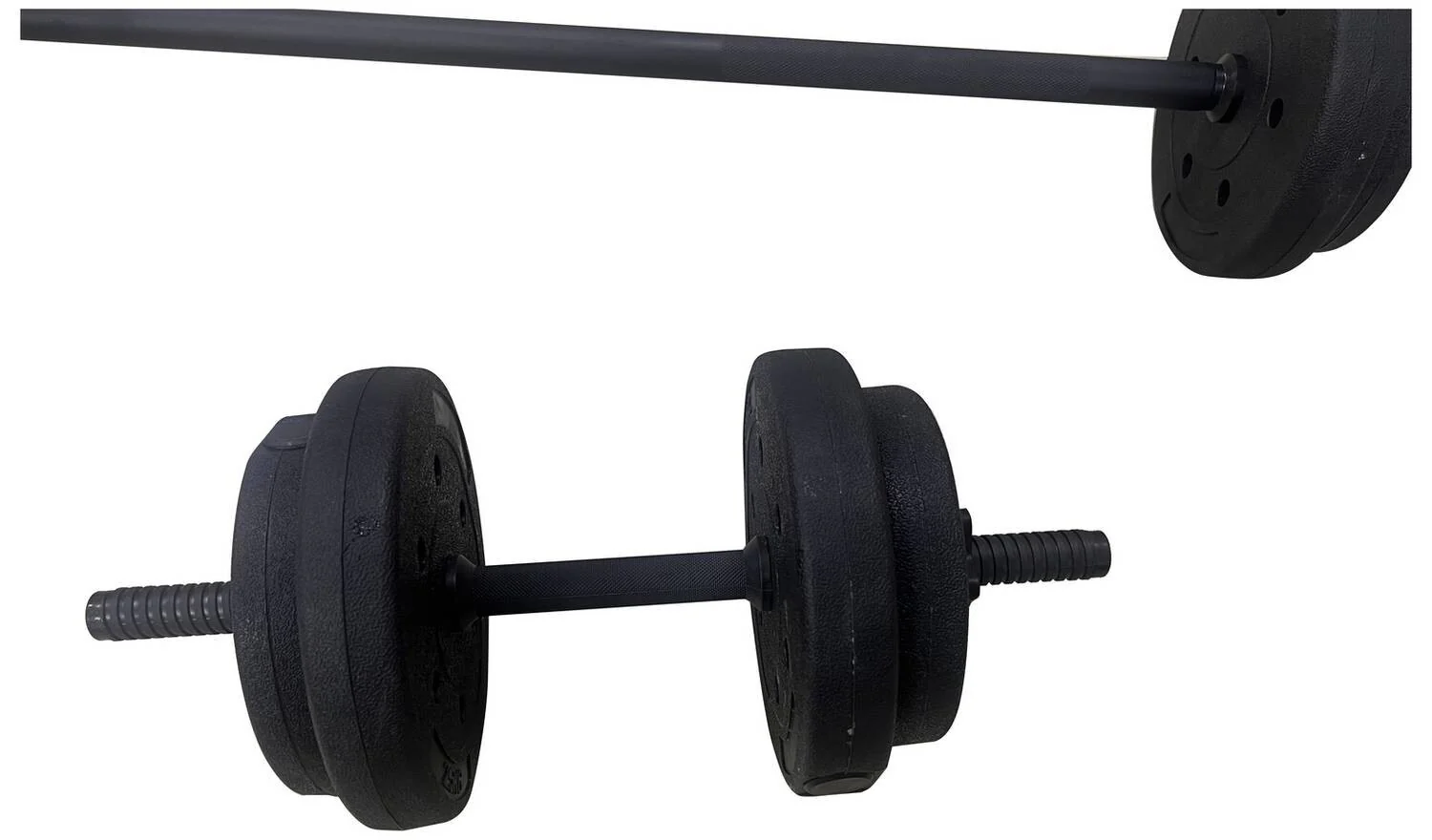 Opti Vinyl Dumbbell and Barbell Set 25kg Home Gym Weight Lifting Fitness - Image 6