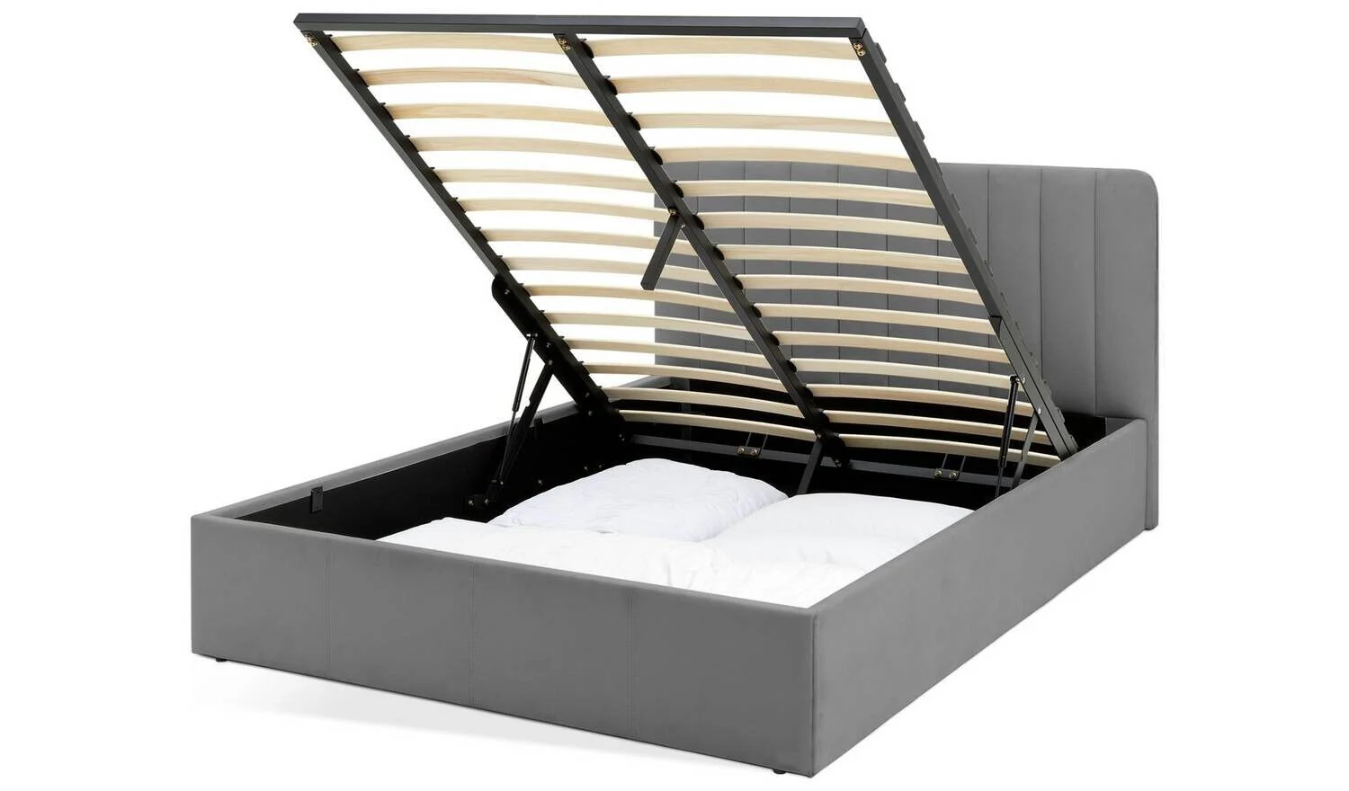 Pandora Small Double End Lift Ottoman Bed Grey Modern Bedroom Storage - Image 9