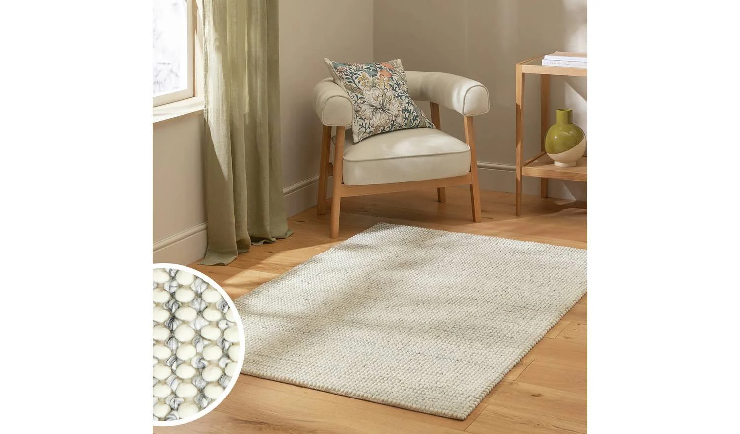 Pebble Grey Flatweave Rug 120x170cm Living Room Bedroom Floor Neutral