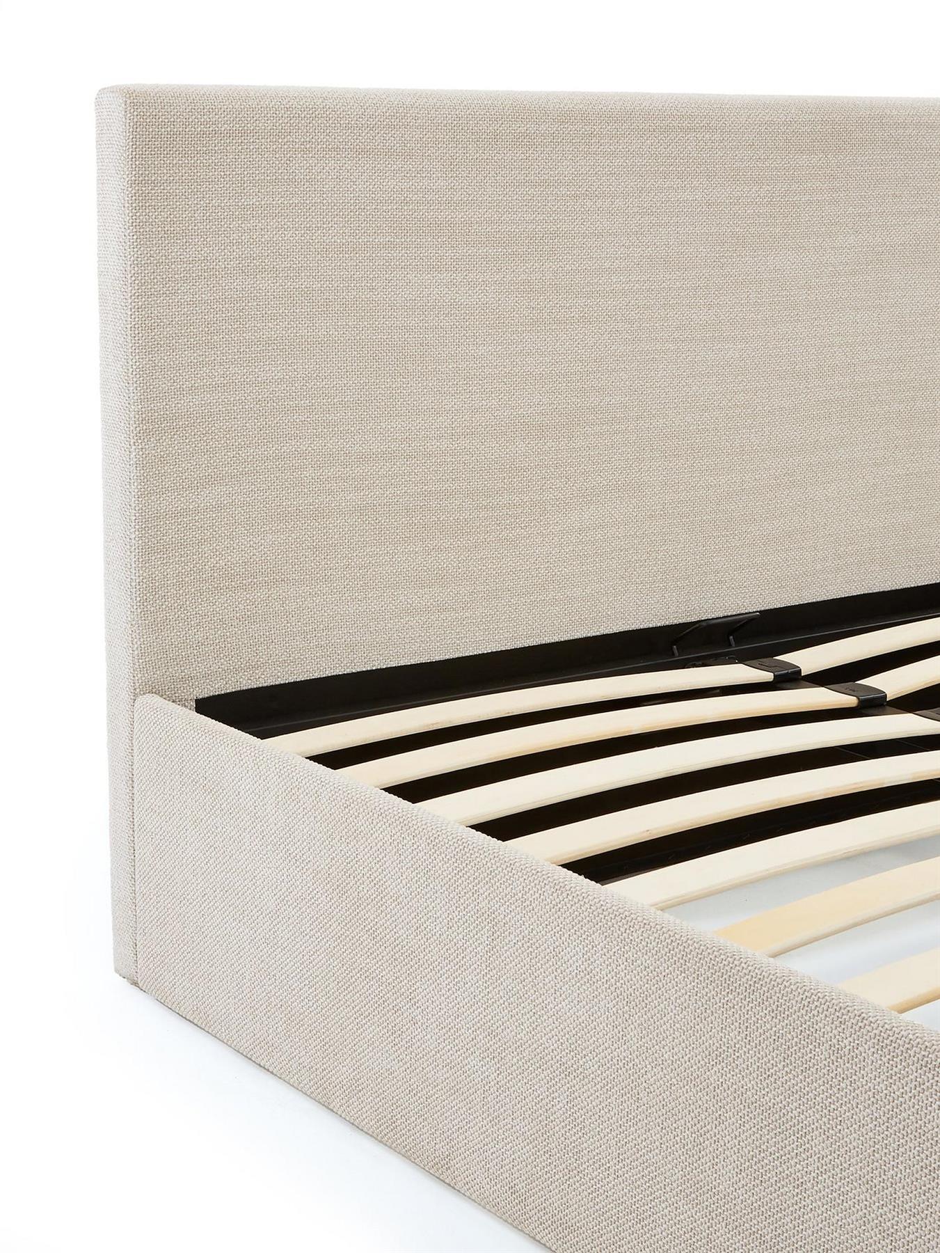 Porto End Lift Up Storage Ottoman Bed Double Natural Underbed Storage UK - Image 5