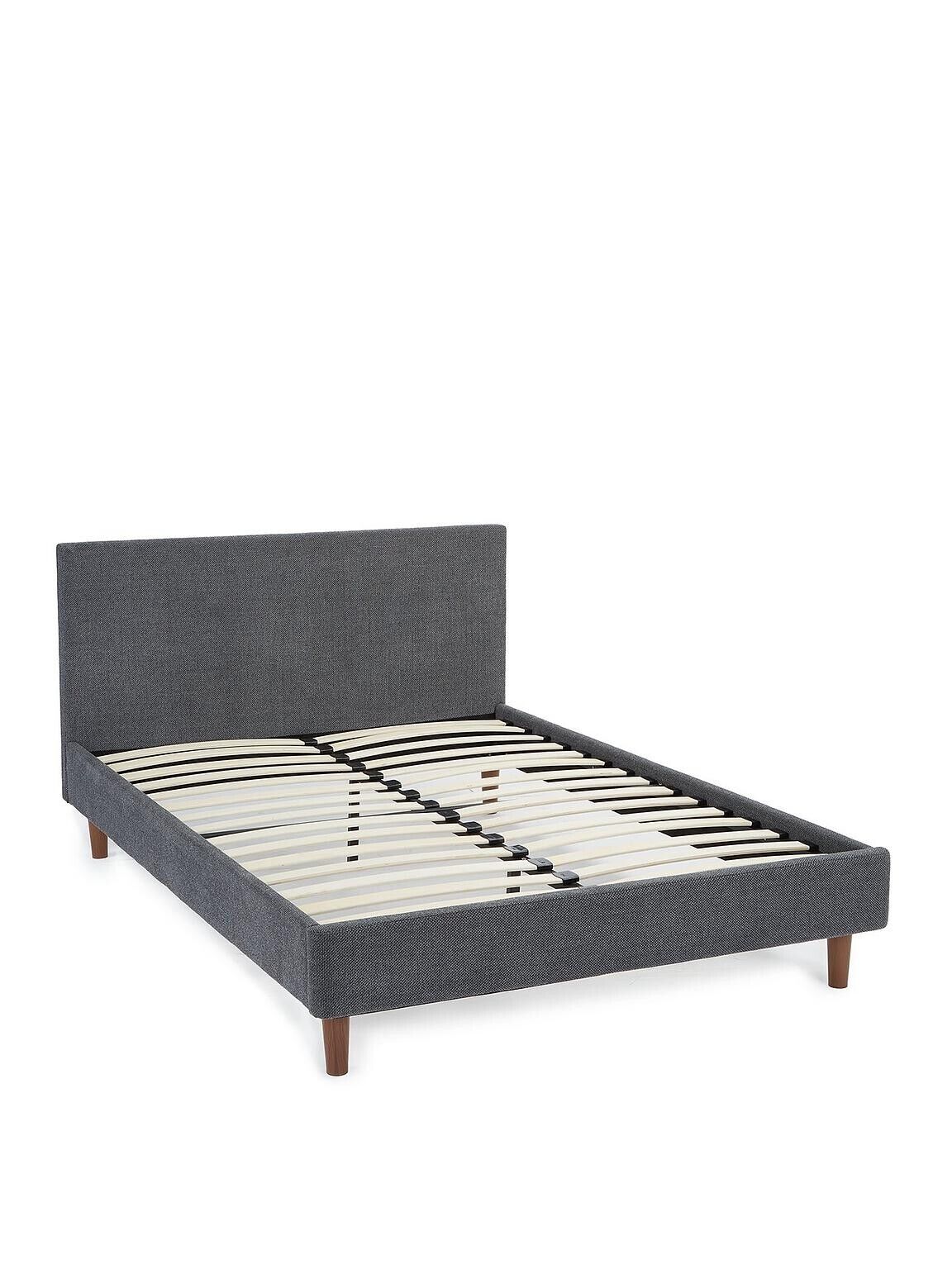 Porto Fabric Double Bed Frame - Dark Grey Stylish Comfortable Bedroom Furniture - Image 4