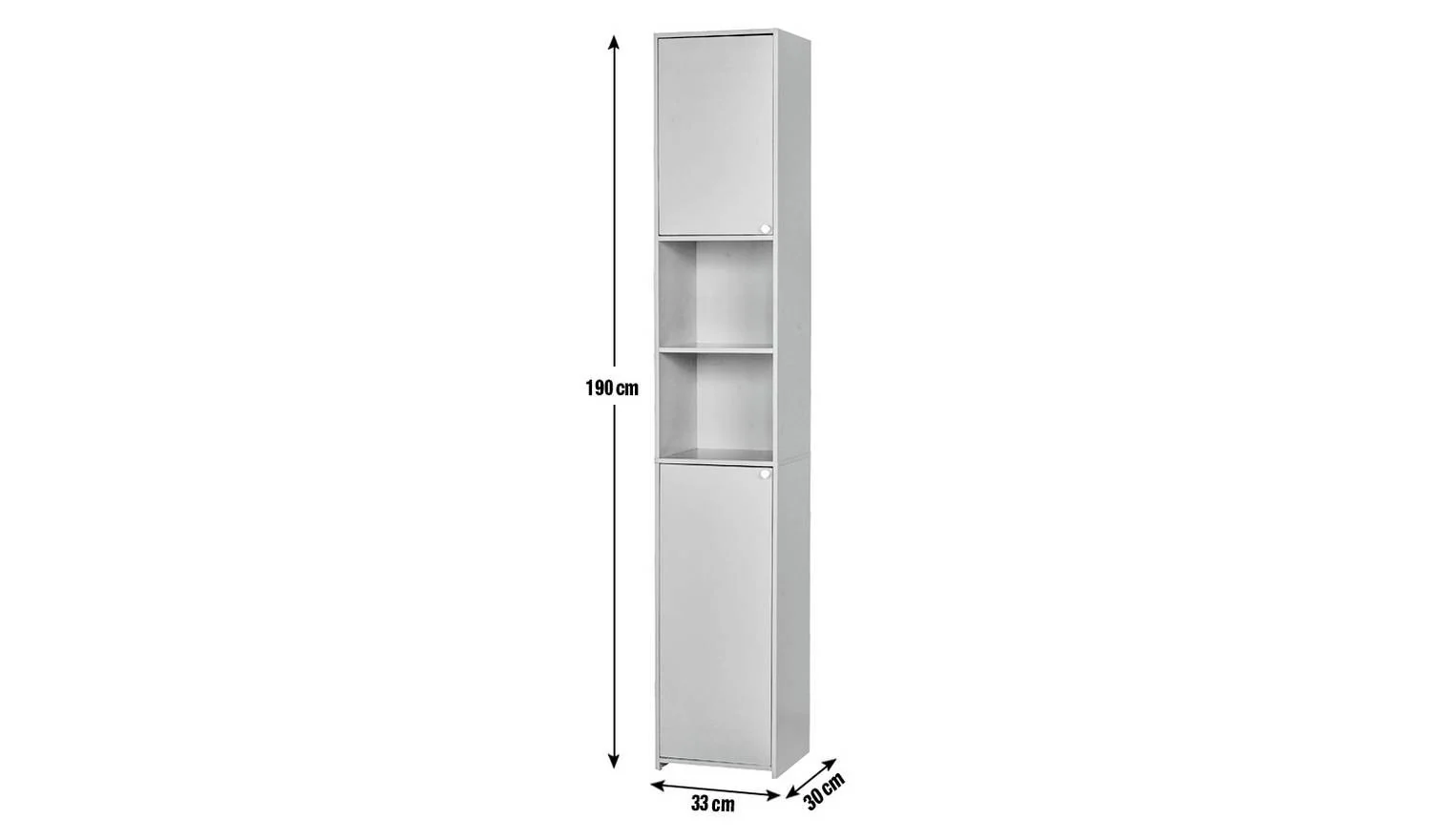 Prime Tallboy White Storage Organiser Bathroom Furniture - Image 8